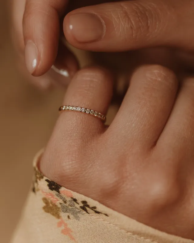 Maud Vintage 18ct Gold Diamond Half Eternity Ring sold by Rock n Rose