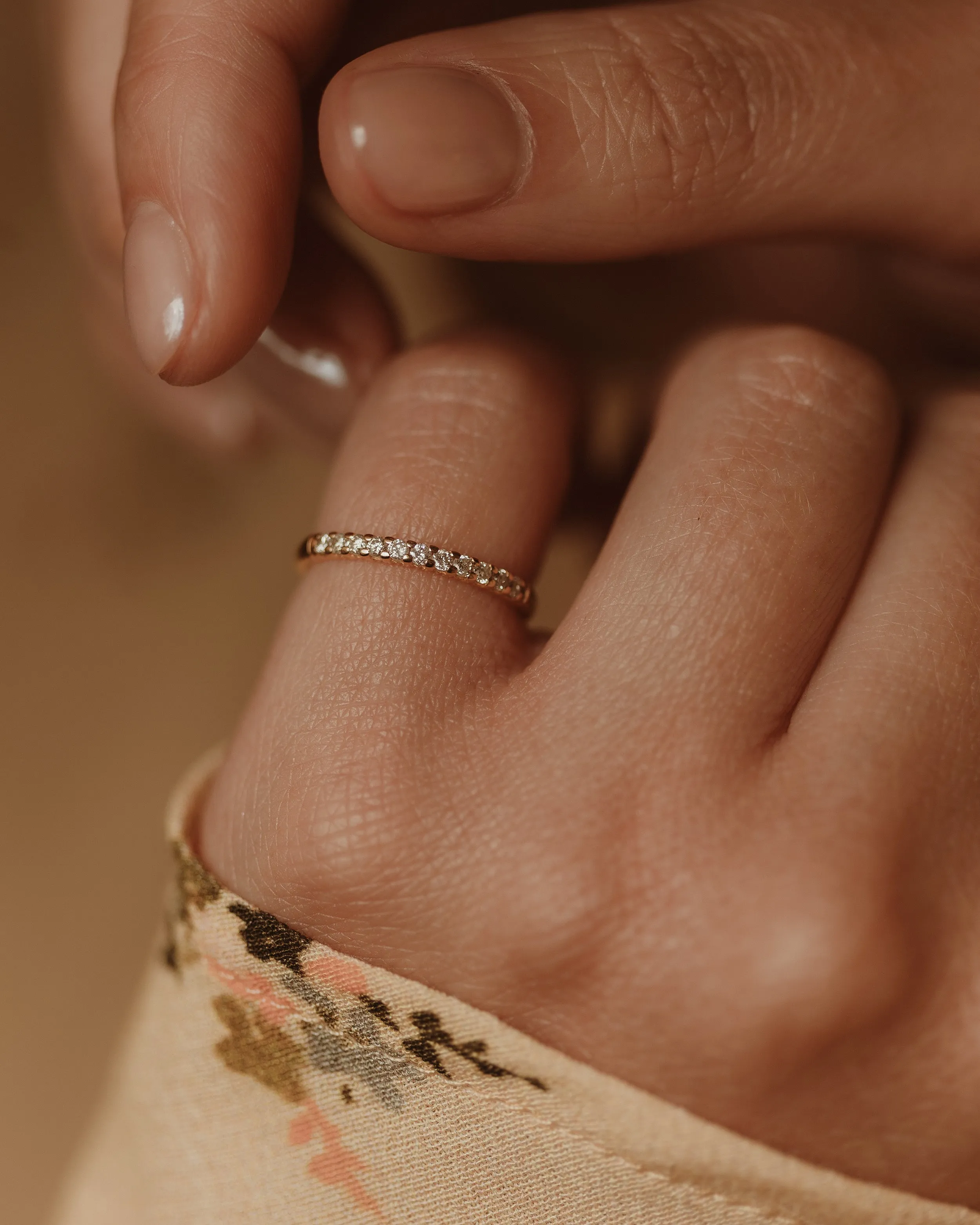 Maud Vintage 18ct Gold Diamond Half Eternity Ring sold by Rock n Rose