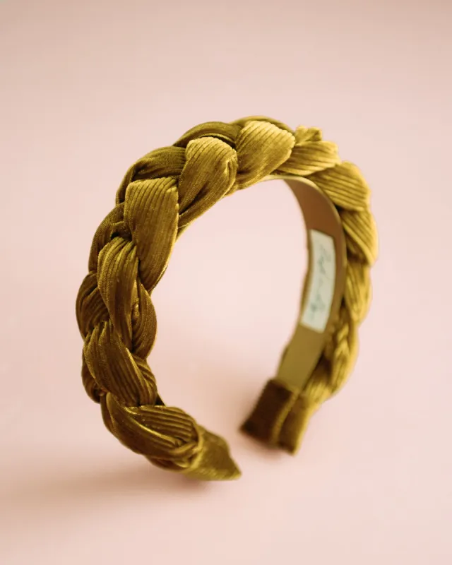 Millicent Honey Velvet Plaited Headband sold by Rock n Rose
