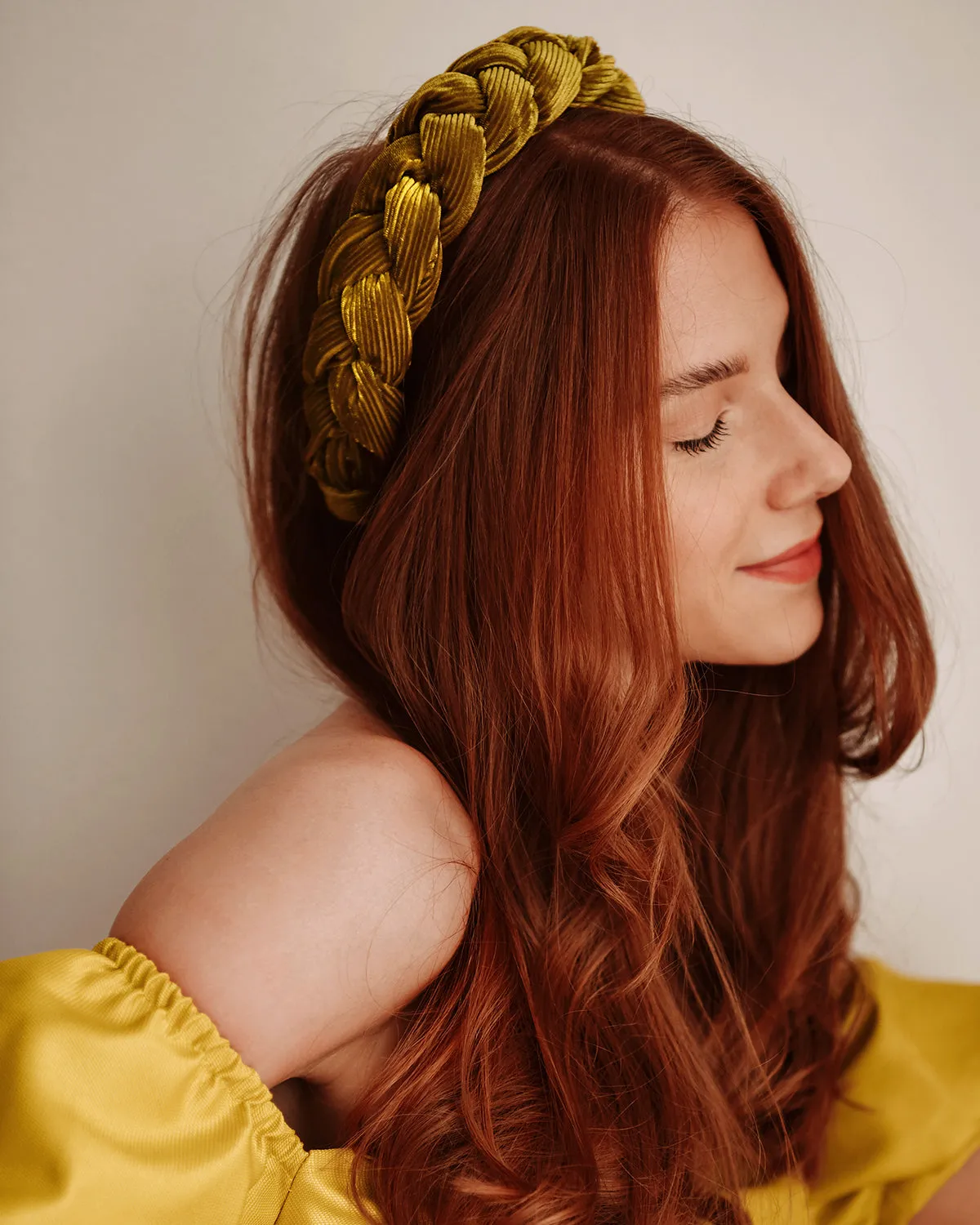 Millicent Honey Velvet Plaited Headband sold by Rock n Rose product image thumbnail 2