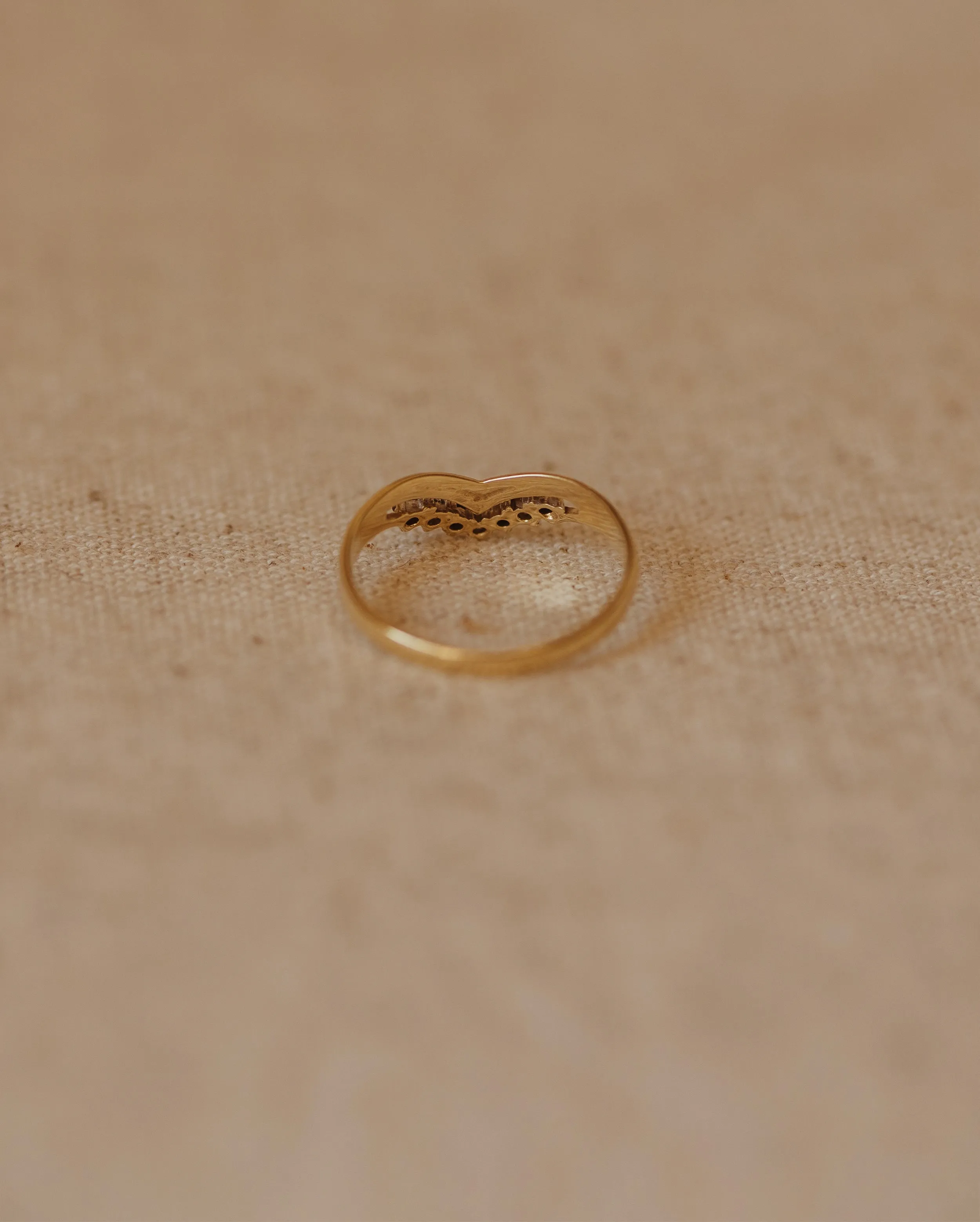 Georgia Vintage 9ct Gold Sapphire Wishbone Ring sold by Rock n Rose product image thumbnail 4