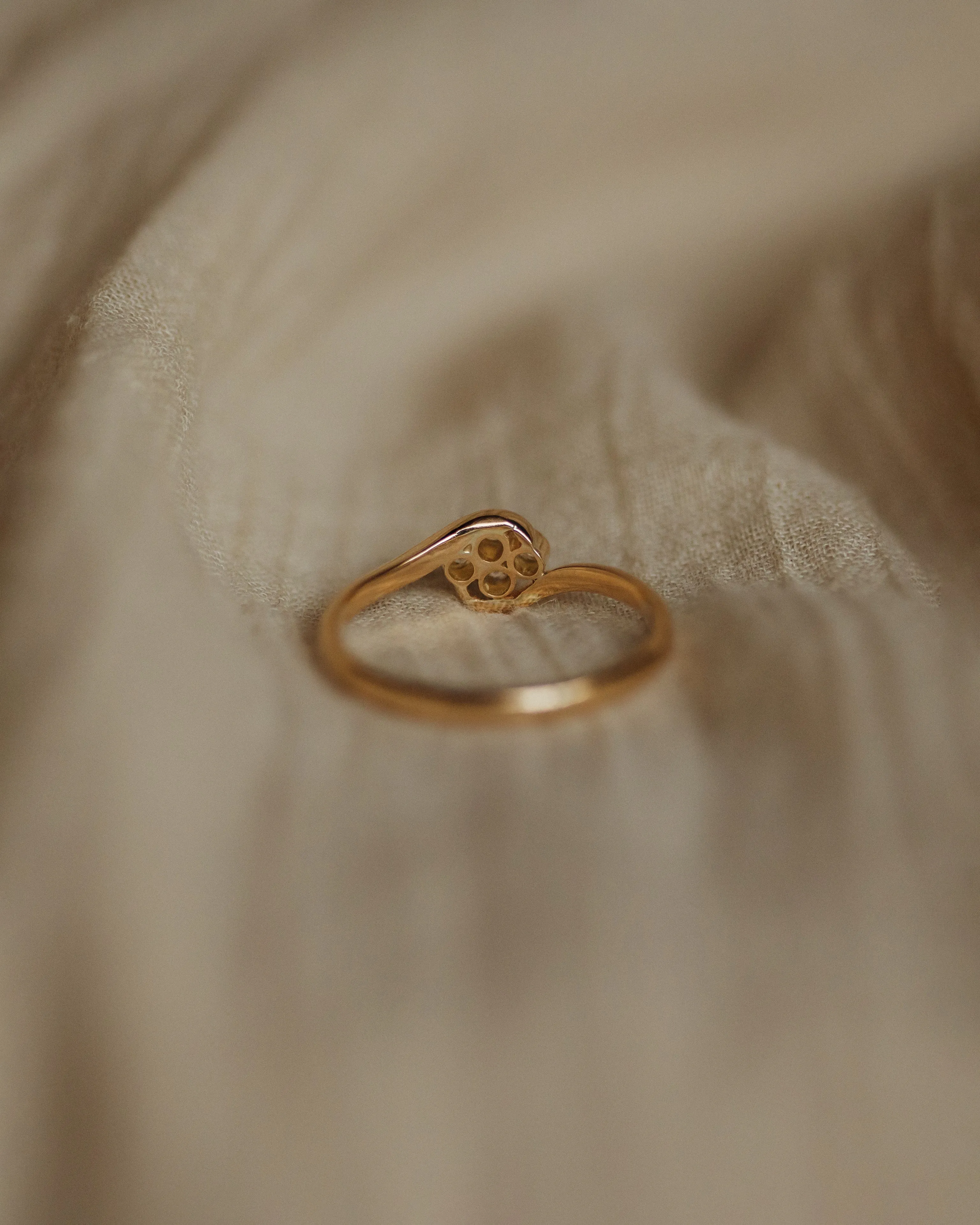 Primrose Antique Art Deco 18ct Gold Four Stone Diamond Ring sold by Rock n Rose product image thumbnail 5