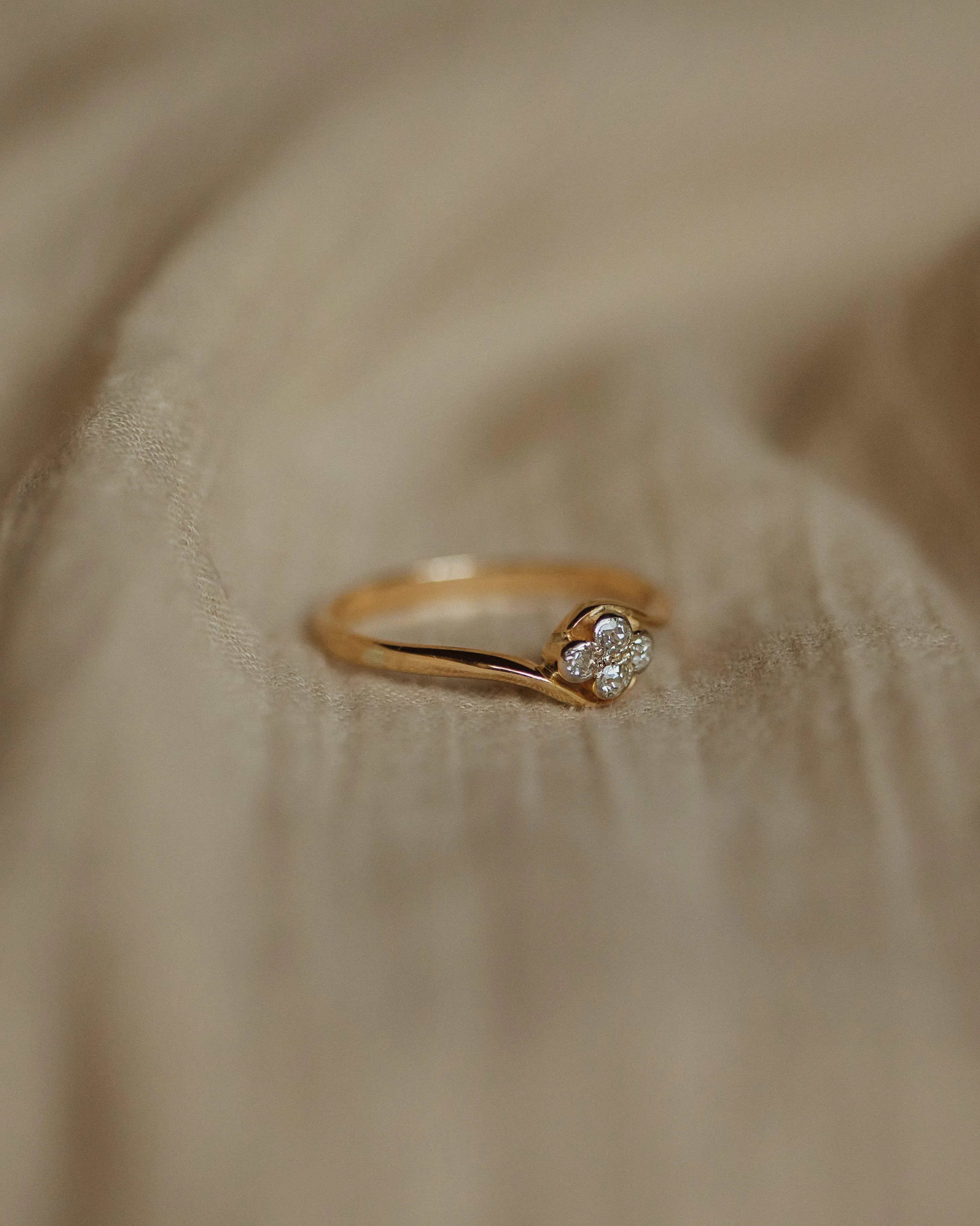Primrose Antique Art Deco 18ct Gold Four Stone Diamond Ring sold by Rock n Rose product image thumbnail 4