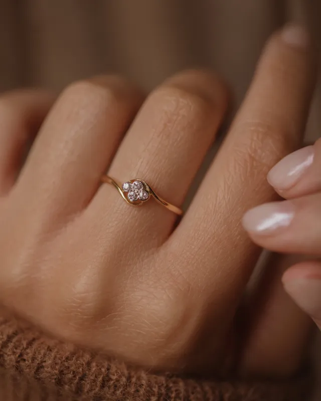 Primrose Antique Art Deco 18ct Gold Four Stone Diamond Ring sold by Rock n Rose