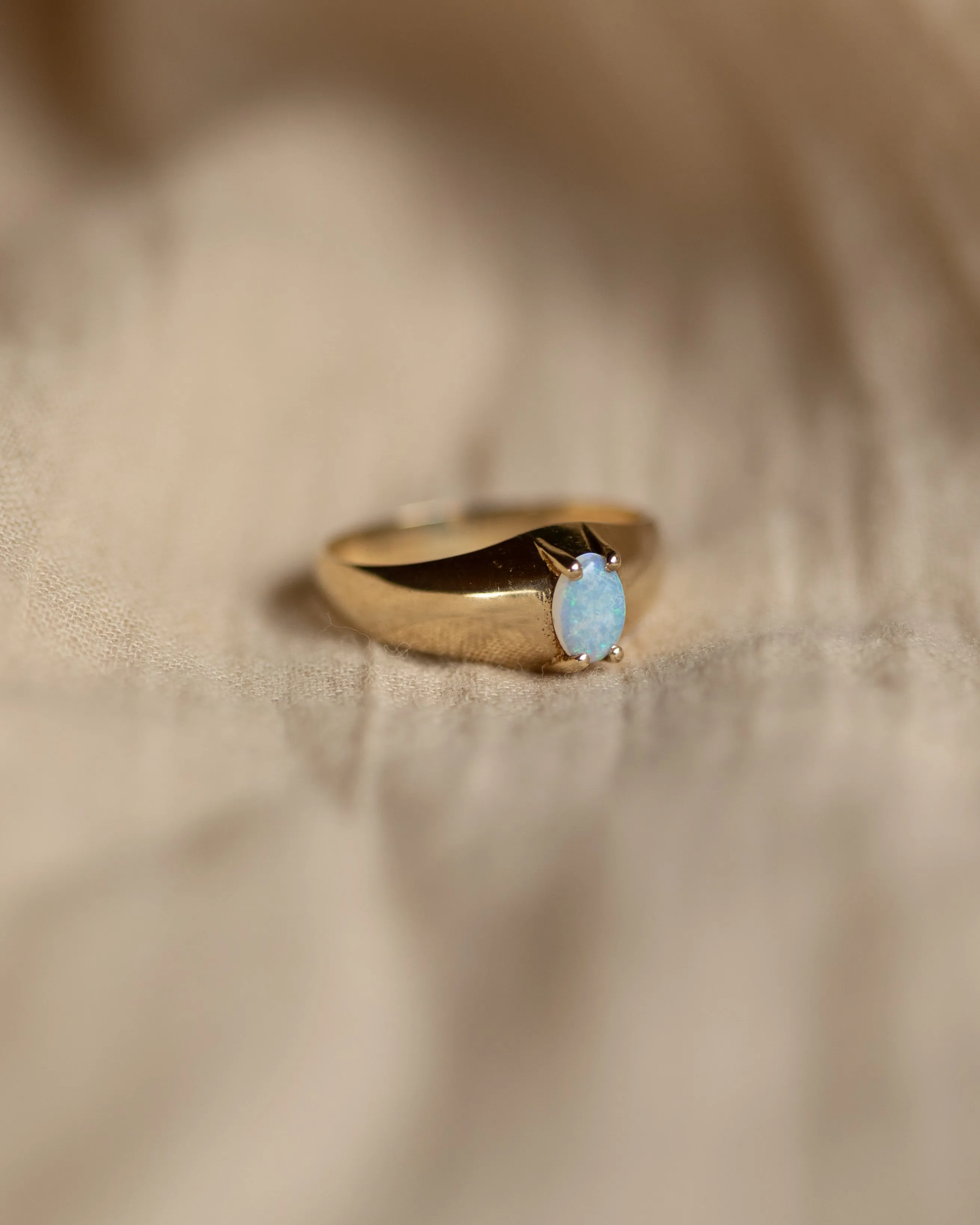Audra 1987 Vintage 9ct Gold Opal Solitaire Ring sold by Rock n Rose product image thumbnail 4