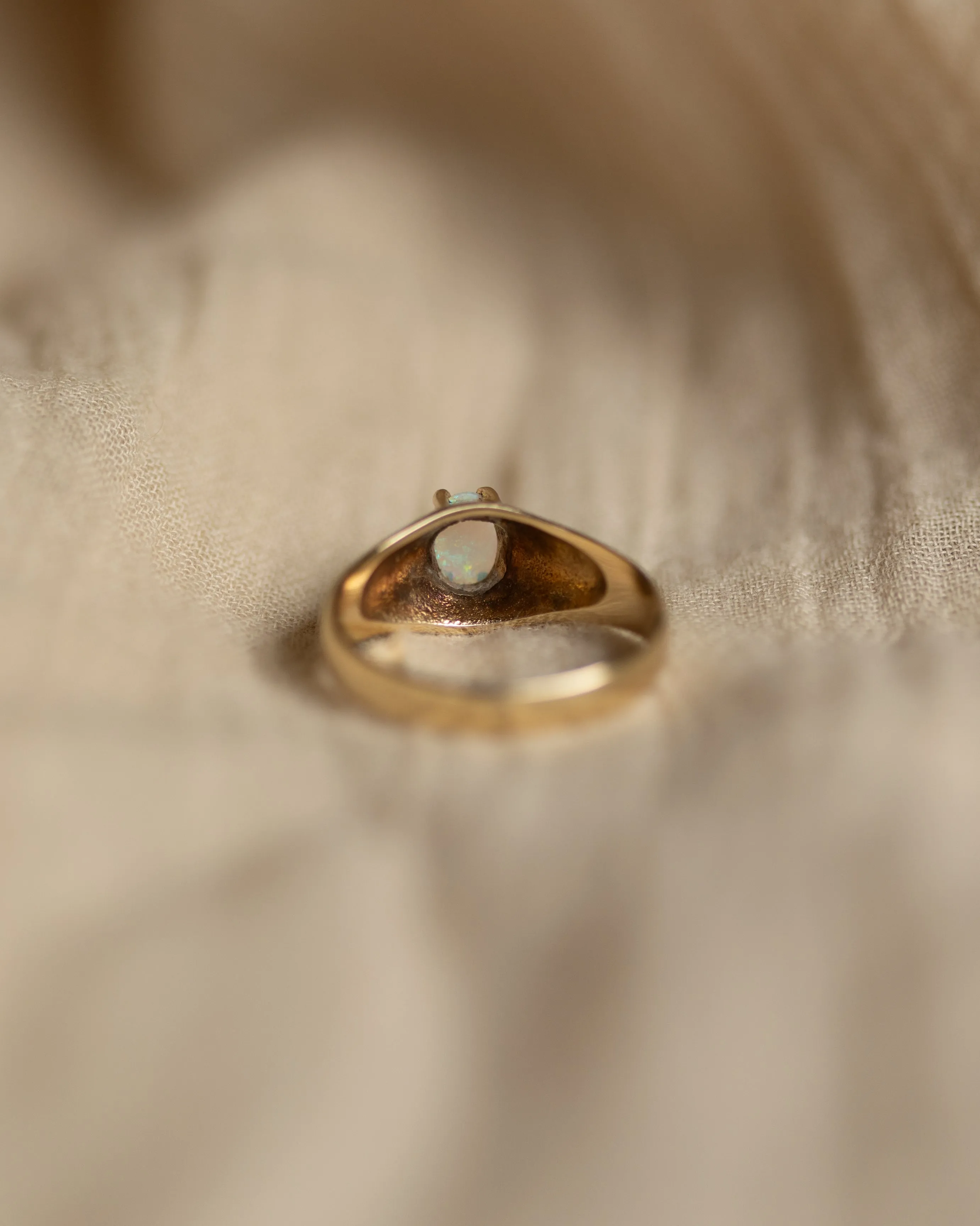 Audra 1987 Vintage 9ct Gold Opal Solitaire Ring sold by Rock n Rose product image thumbnail 5