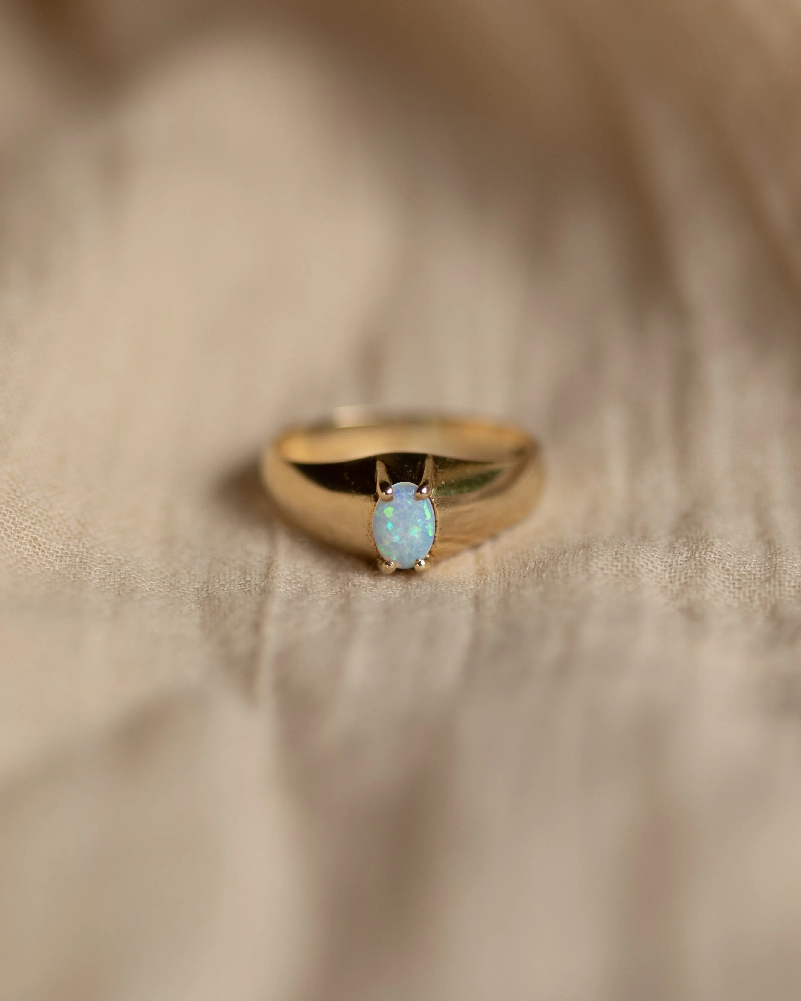 Audra 1987 Vintage 9ct Gold Opal Solitaire Ring sold by Rock n Rose product image thumbnail 3
