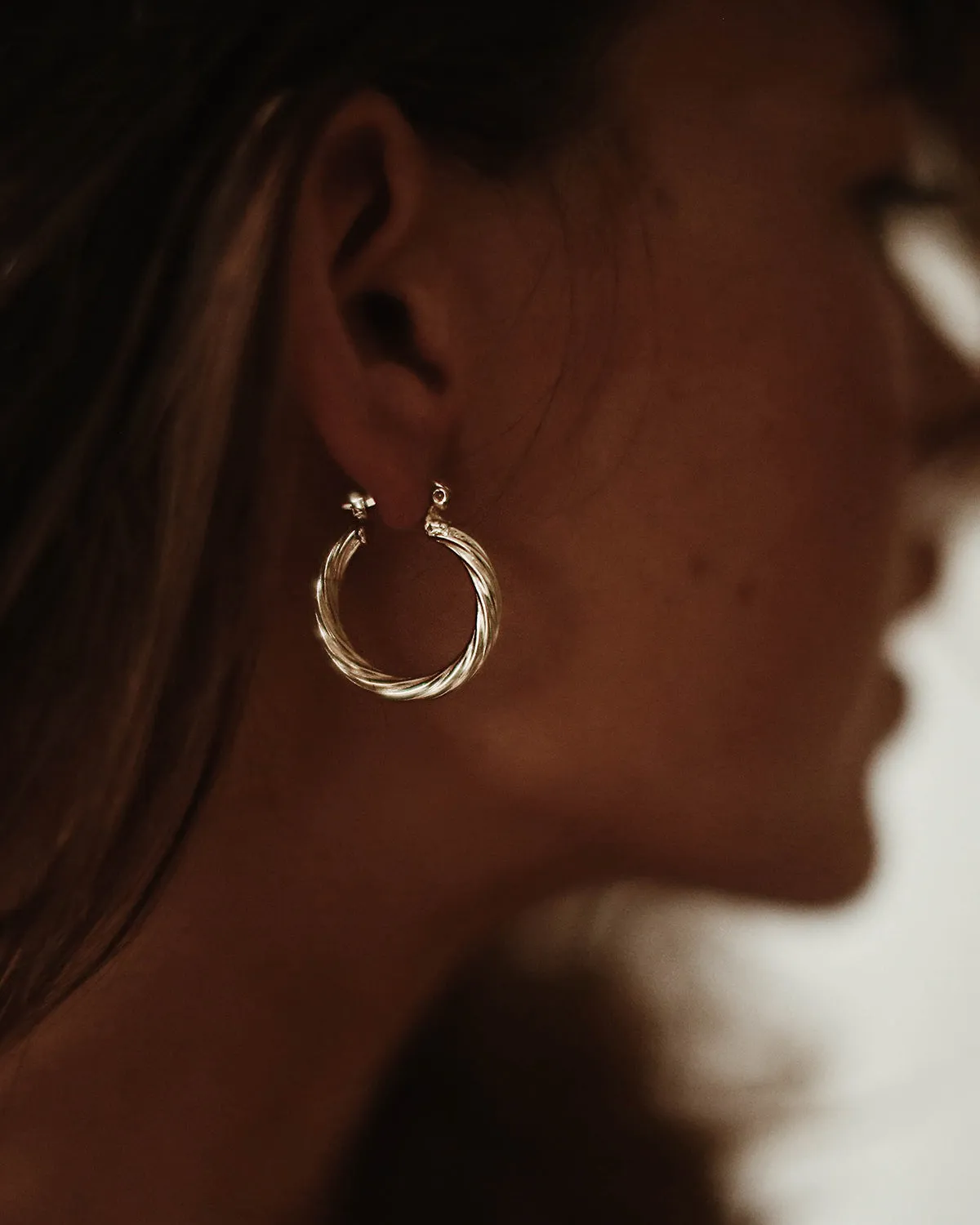 Etta Mini Twisted Hoop Earrings sold by Rock n Rose product image thumbnail 2