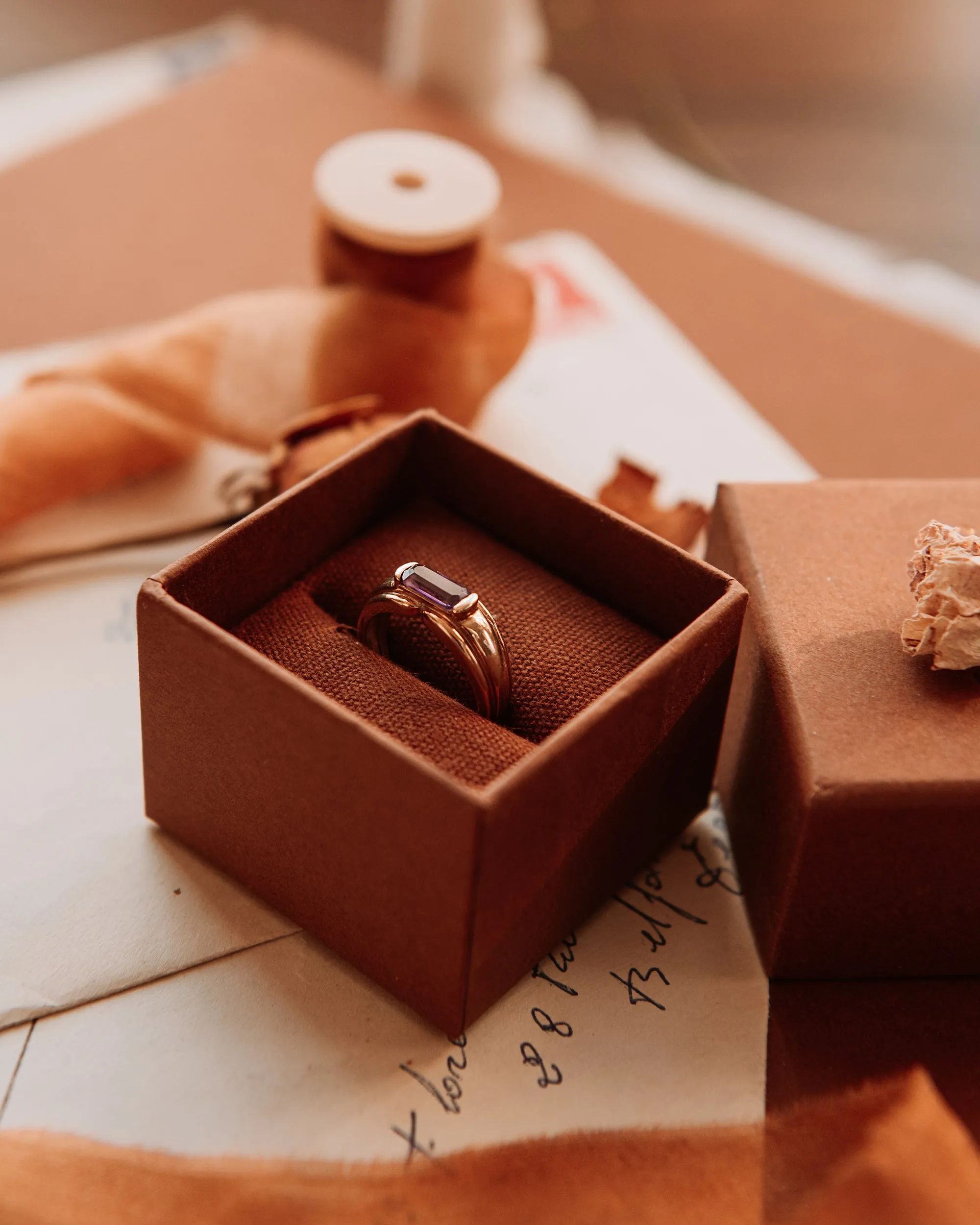 Una 9ct Gold Vintage Amethyst Signet Ring sold by Rock n Rose product image thumbnail 2