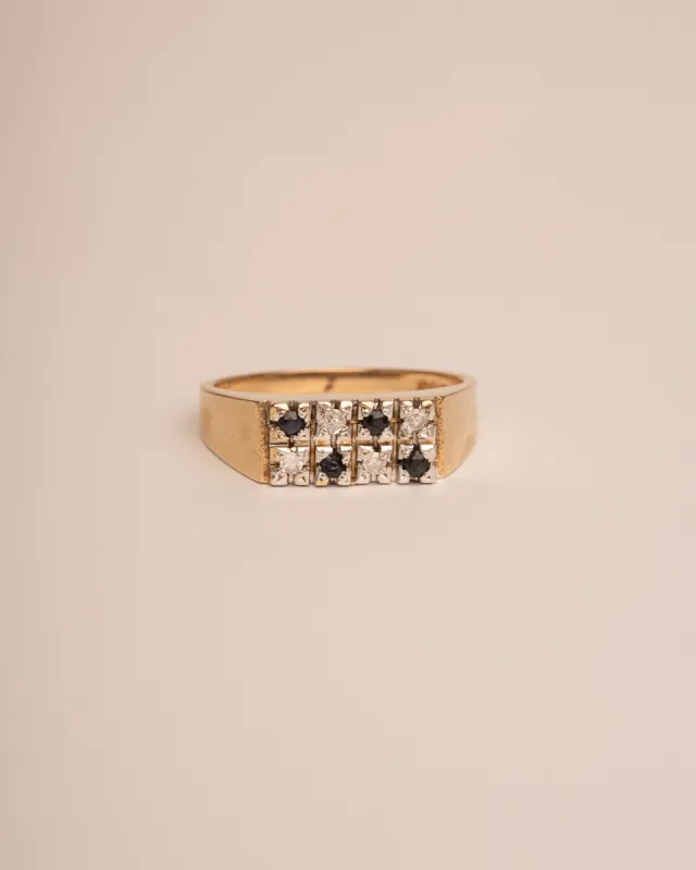 Glory 9ct Gold Sapphire & Diamond Signet Ring sold by Rock n Rose