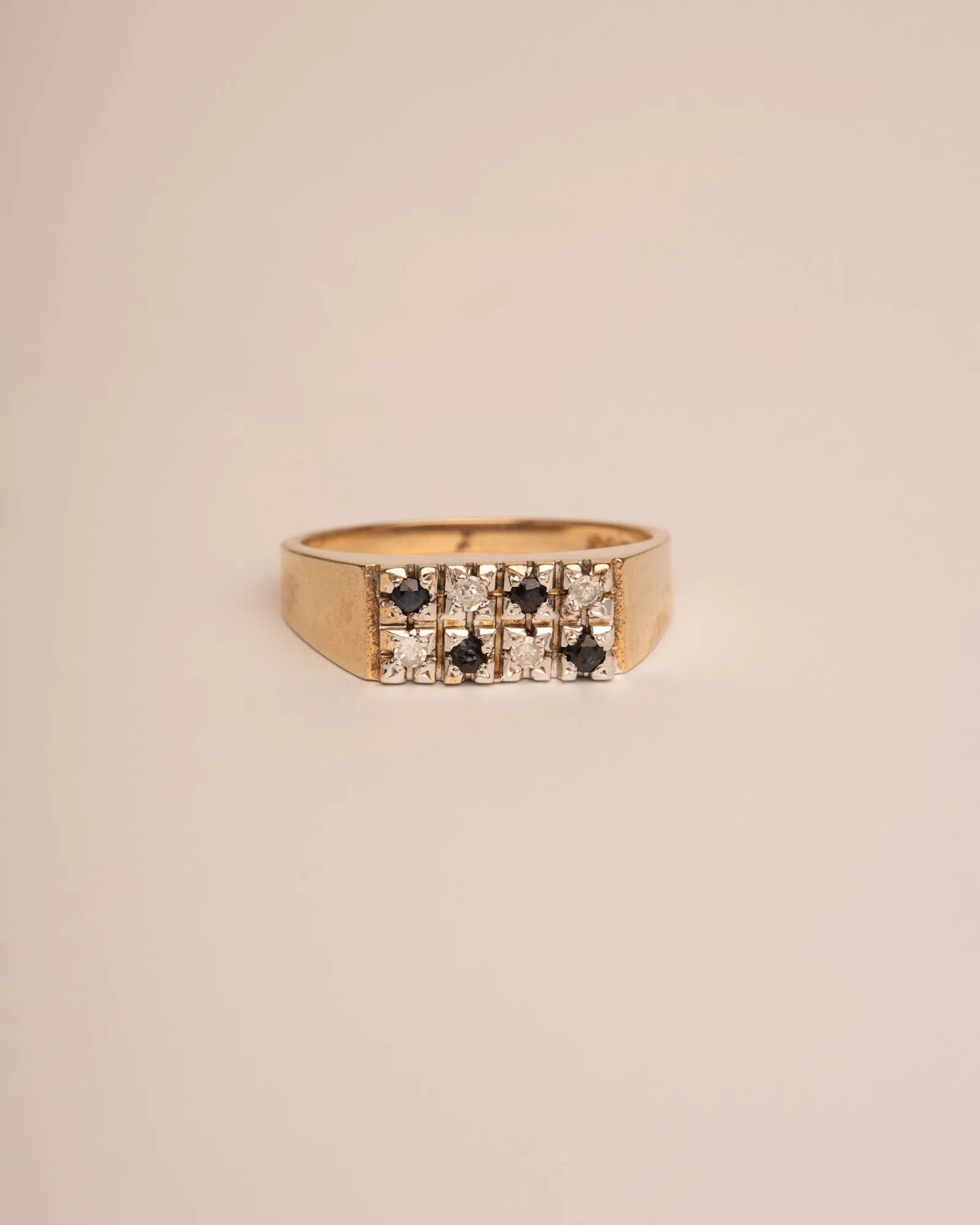 Glory 9ct Gold Sapphire & Diamond Signet Ring sold by Rock n Rose