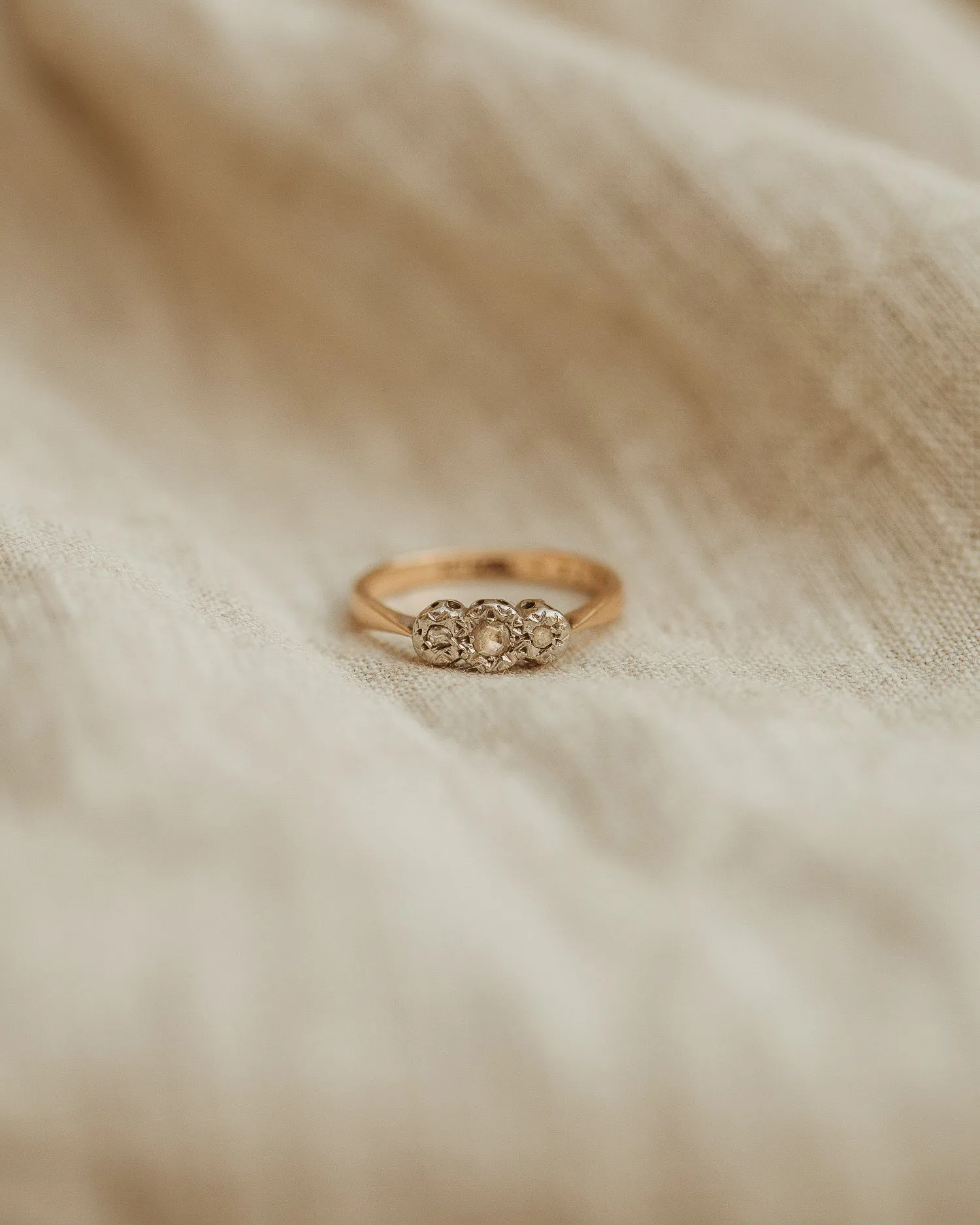 Guinevere 9ct Gold Diamond Trilogy Ring sold by Rock n Rose product image thumbnail 3