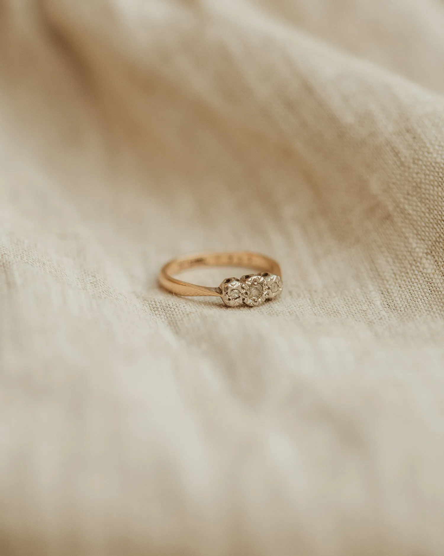 Guinevere 9ct Gold Diamond Trilogy Ring sold by Rock n Rose product image thumbnail 4