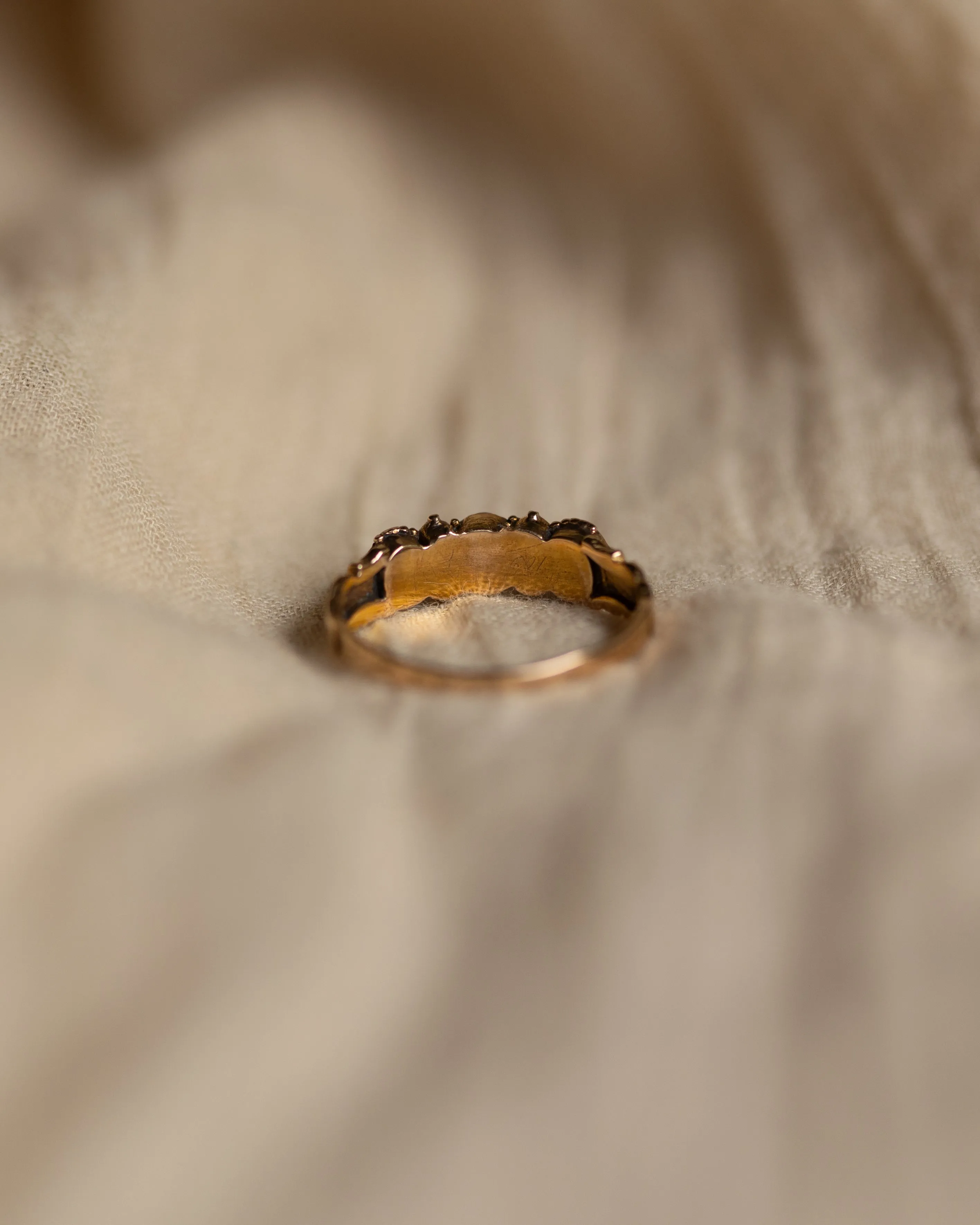 Marie Antique 9ct Gold Ruby & Pearl Seven Stone Ring sold by Rock n Rose product image thumbnail 5