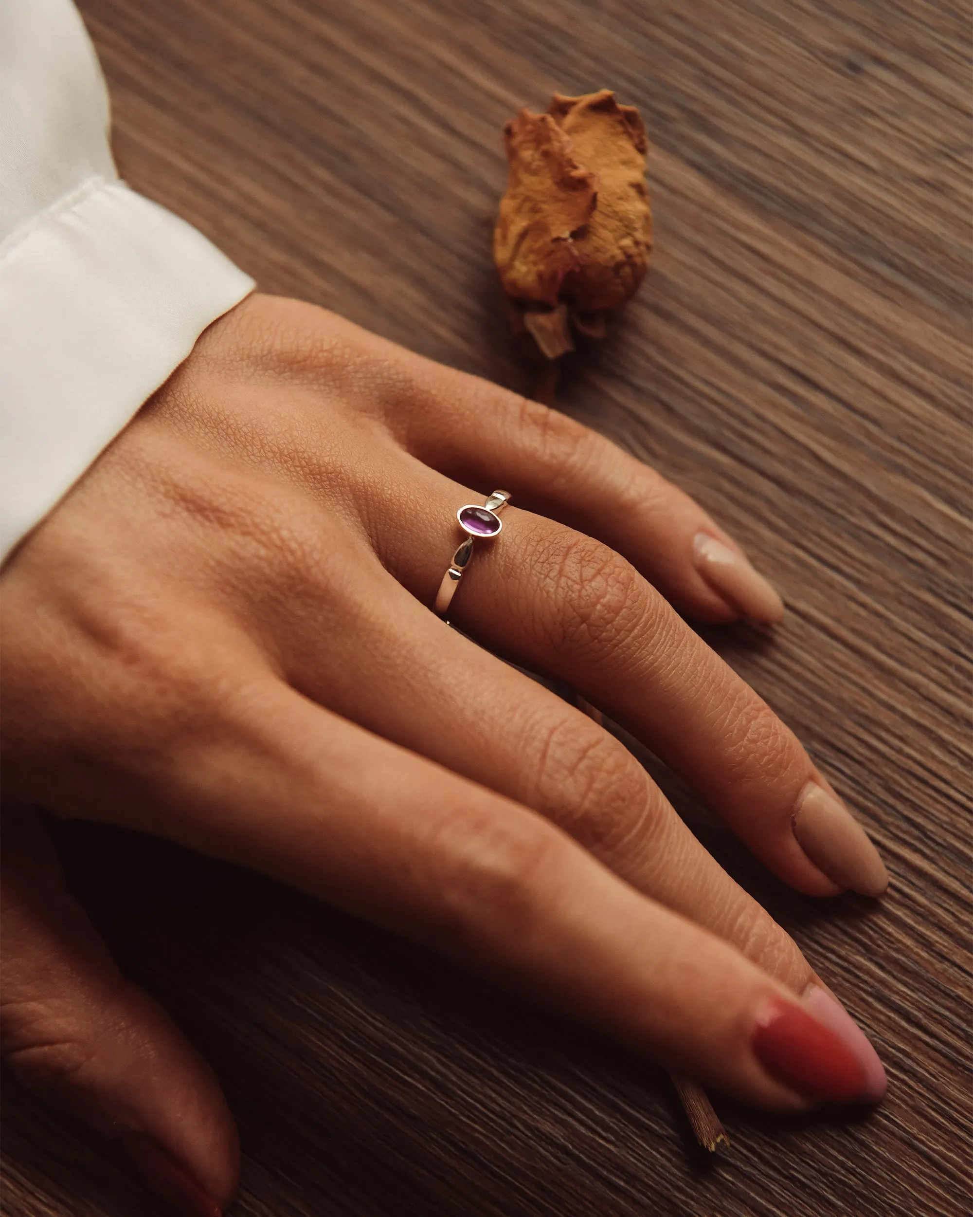 Joanie Sterling Silver Birthstone Ring - February sold by Rock n Rose product image thumbnail 2