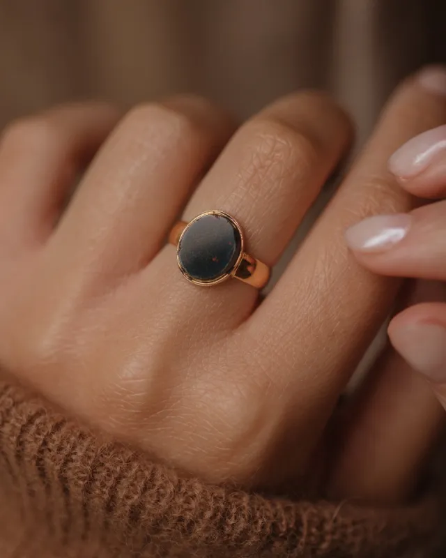 Maud 1884 Antique Victorian 22ct Gold Bloodstone Ring sold by Rock n Rose