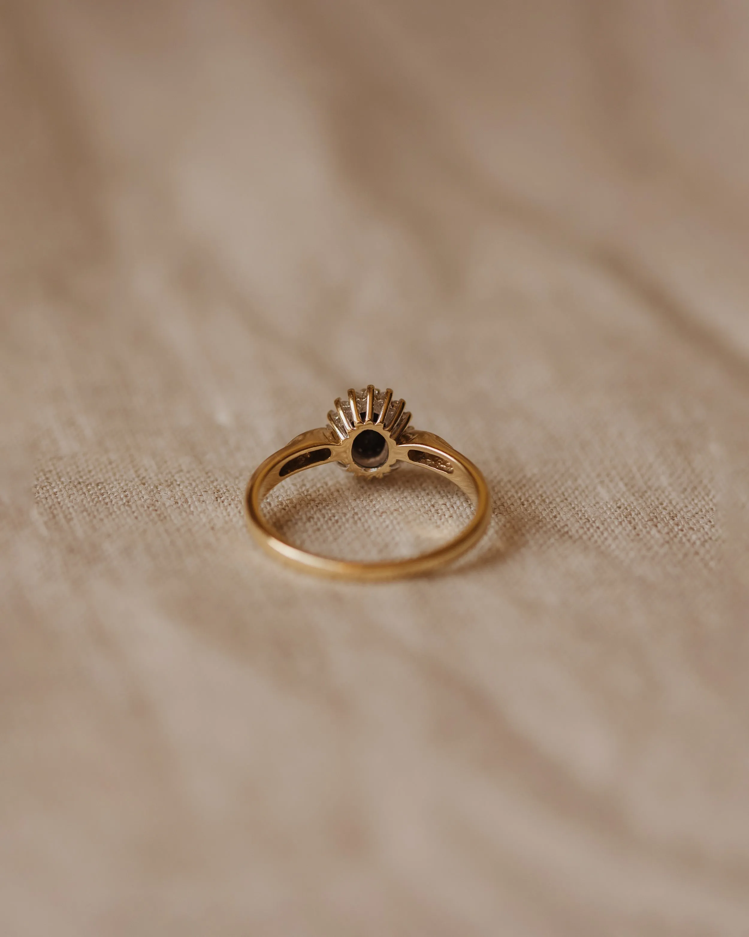 Maeve Vintage 9ct Gold Sapphire & Diamond Cluster Ring sold by Rock n Rose product image thumbnail 5