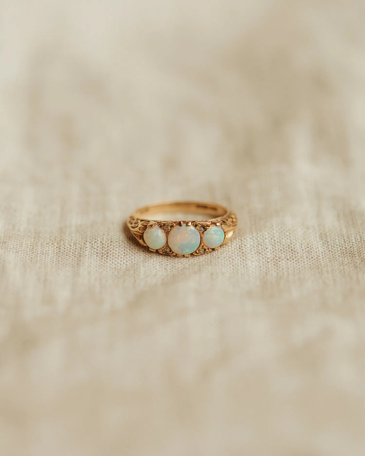 Bessie 9ct Gold Opal & Diamond Ring sold by Rock n Rose product image thumbnail 3