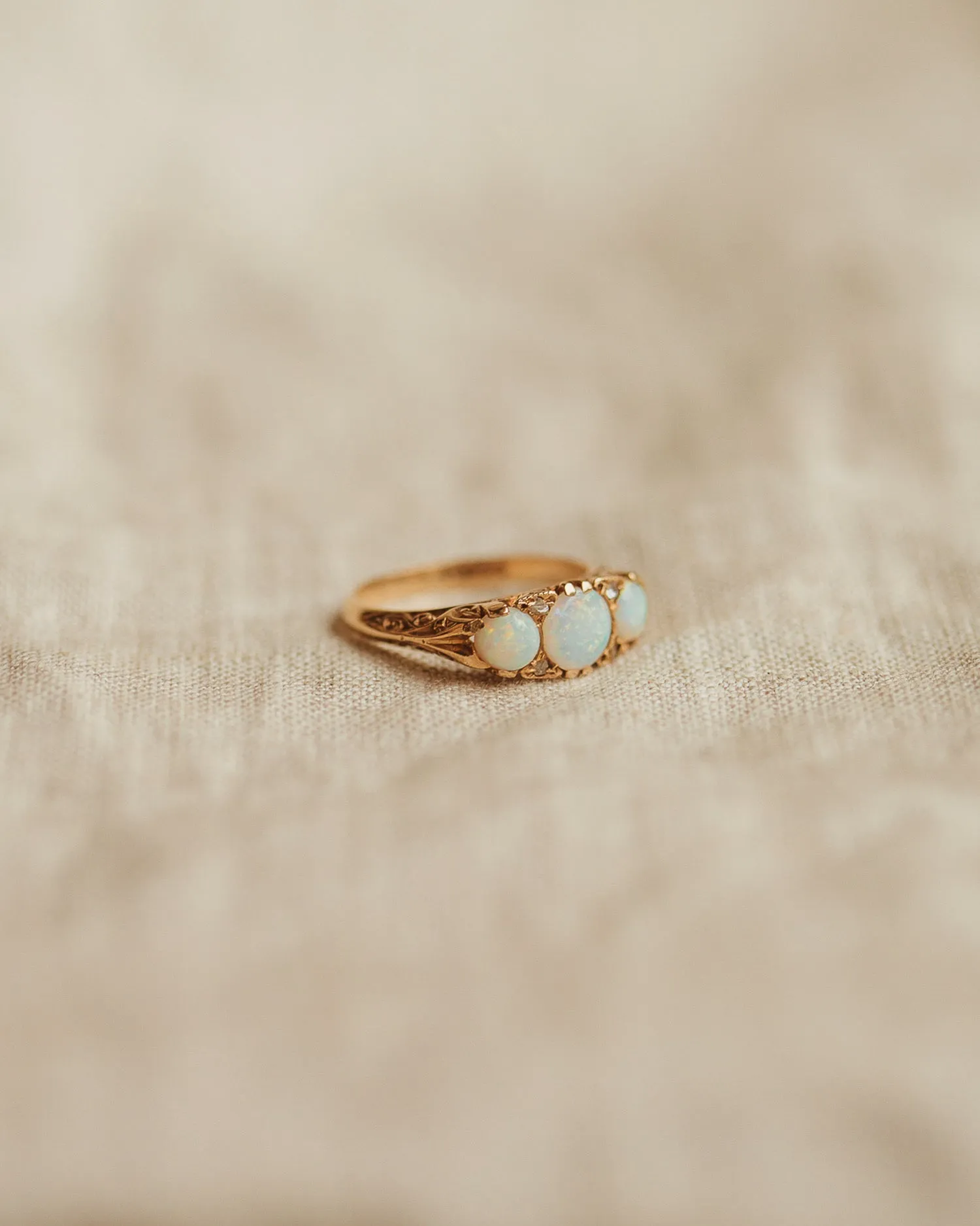 Bessie 9ct Gold Opal & Diamond Ring sold by Rock n Rose