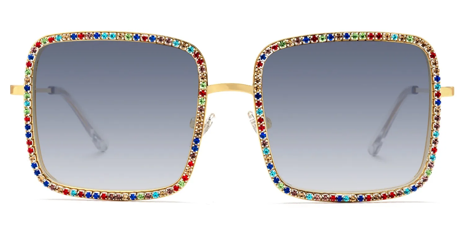 Kafele - Square Multicolor Sunglasses sold by Vooglam