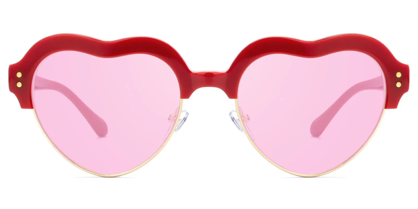 Hannah - Heart Red Sunglasses sold by Vooglam