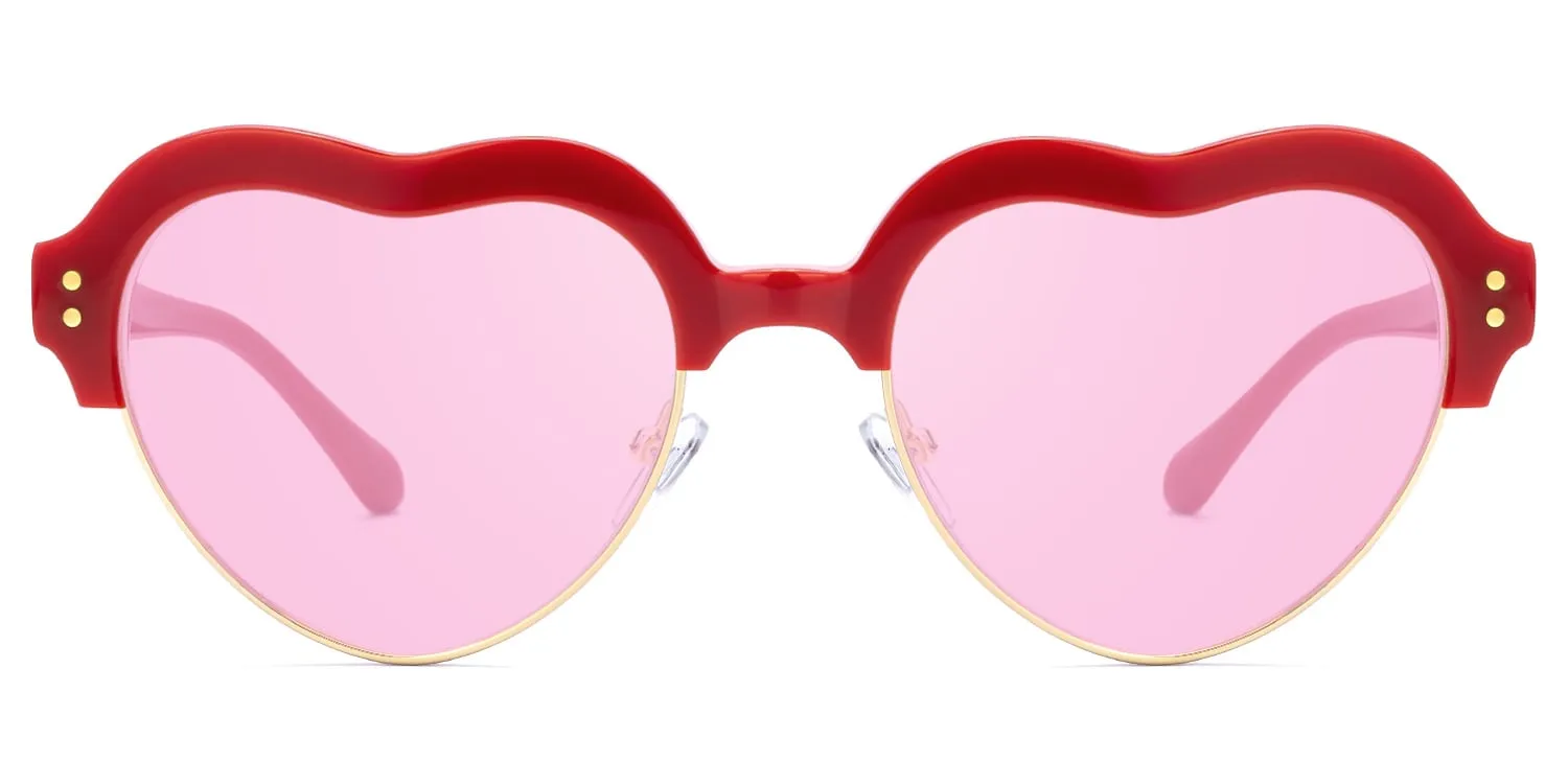 Hannah - Heart Red Sunglasses sold by Vooglam product image thumbnail 2