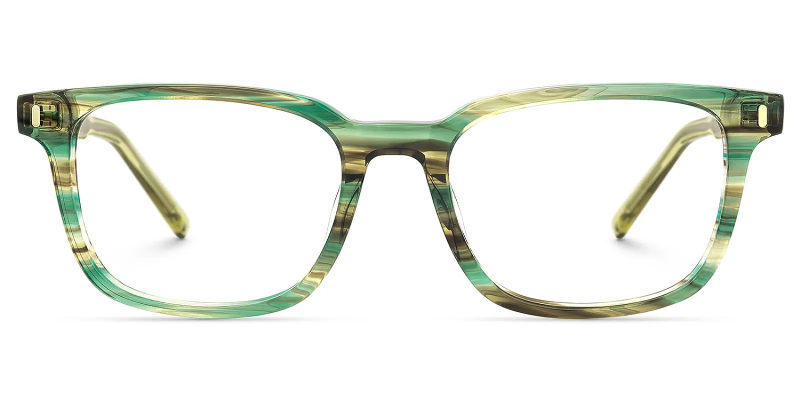Lajos - Rectangle Green Eyeglasses sold by Vooglam