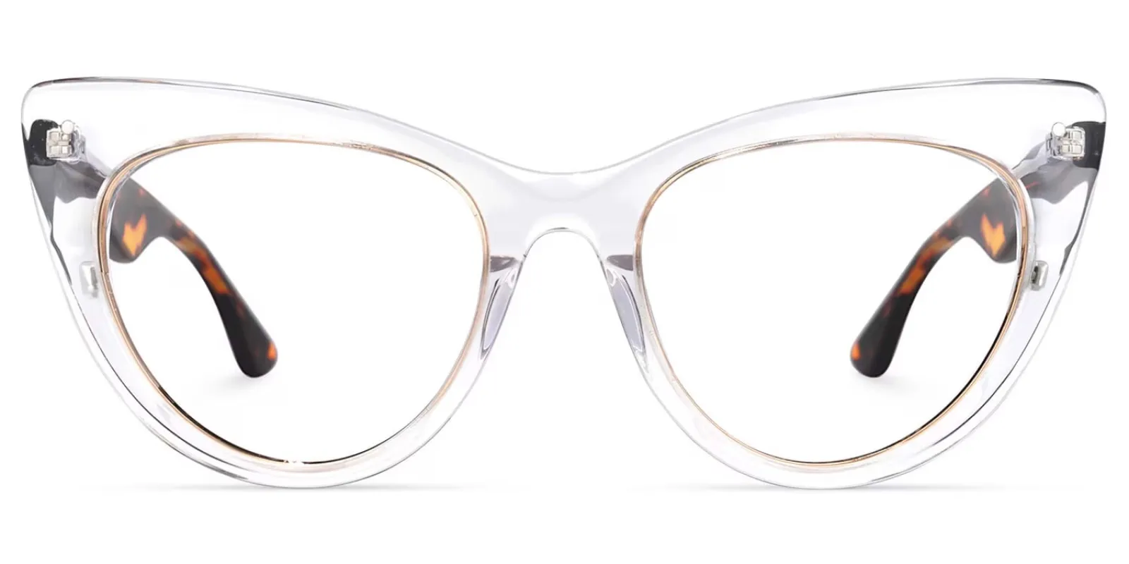 Akua - Clear Cat-Eye Glasses Tortoiseshell Temples sold by Vooglam