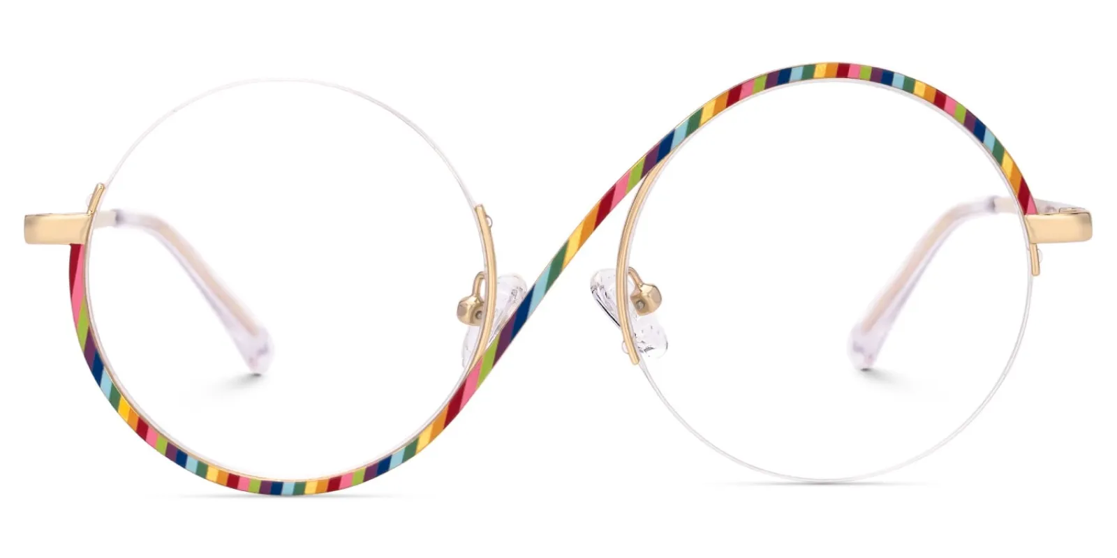 Manley - Stylish Round Multicolor Semi-Rim Glasses sold by Vooglam