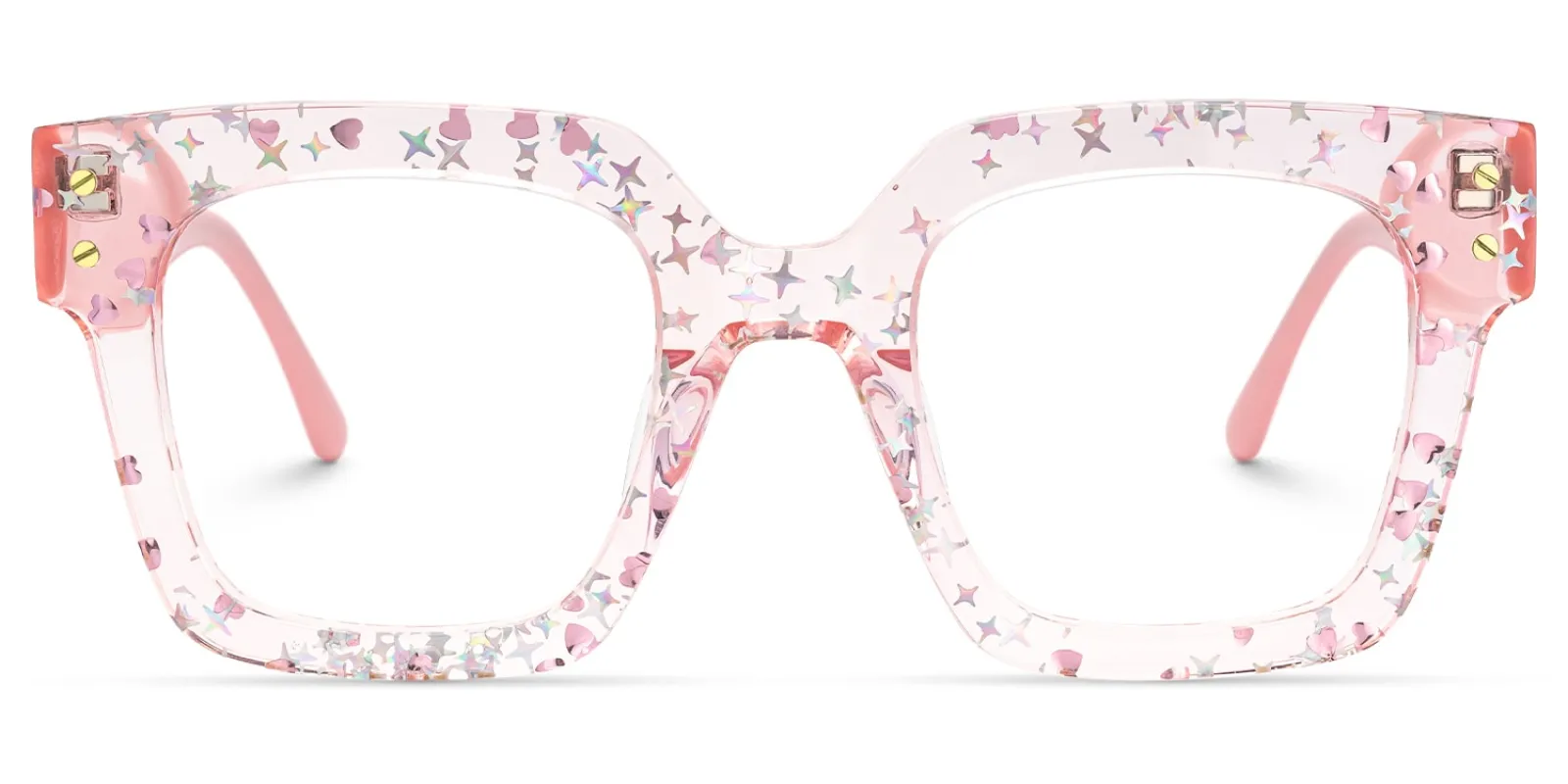 Najwa - Square Pink Eyeglasses sold by Vooglam
