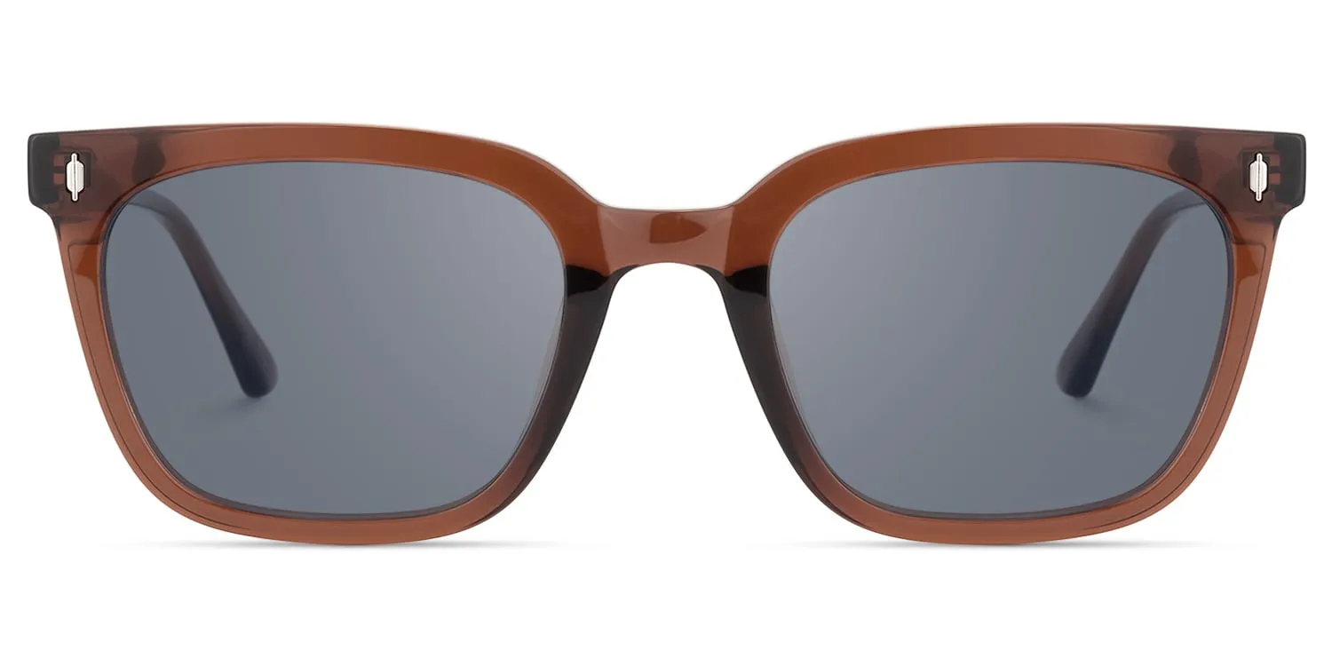 Cosmo - Rectangle Brown Sunglasses sold by Vooglam