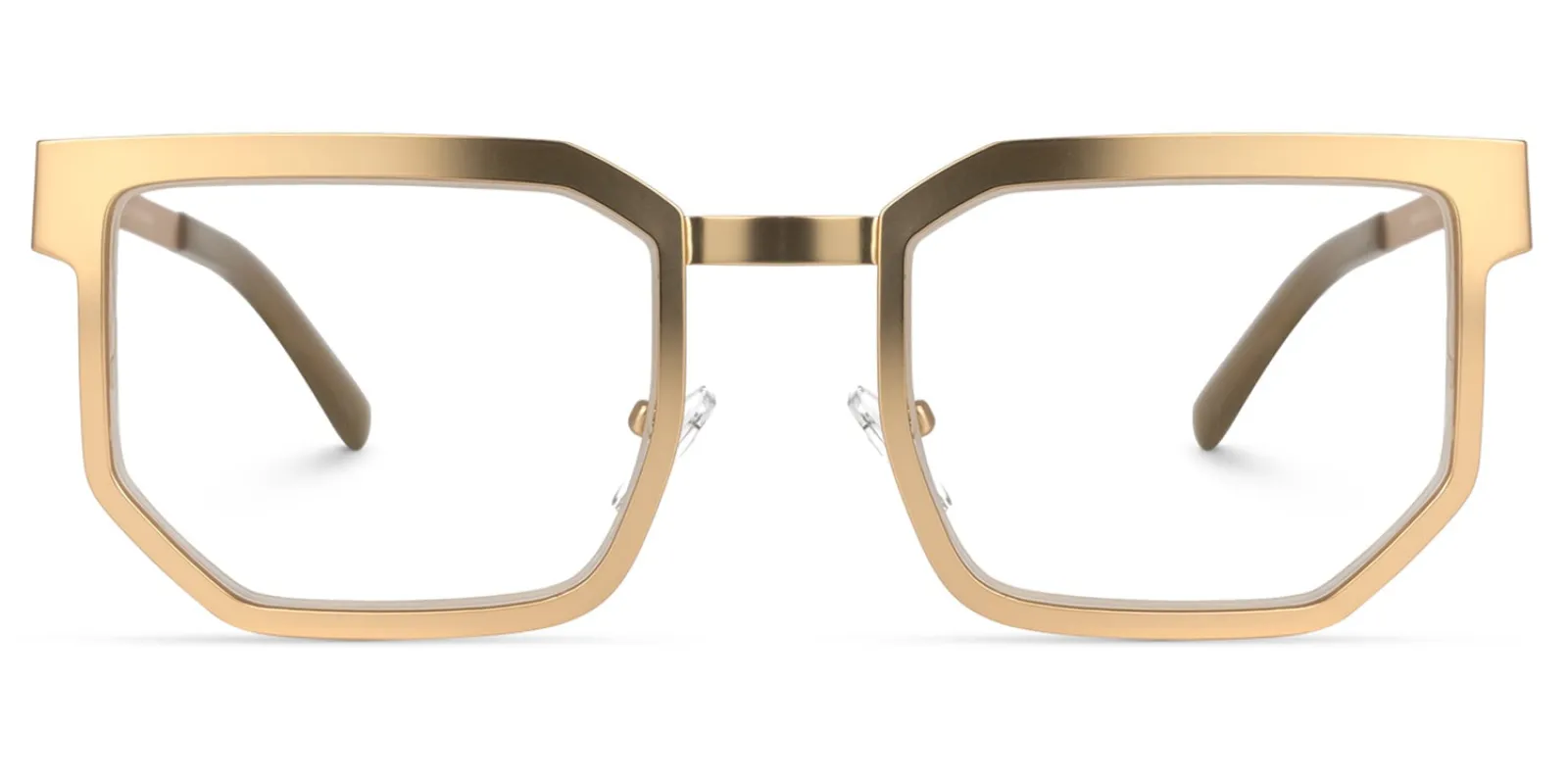 Resa - Rectangle Gold Frame Glasses Eclectic Style sold by Vooglam