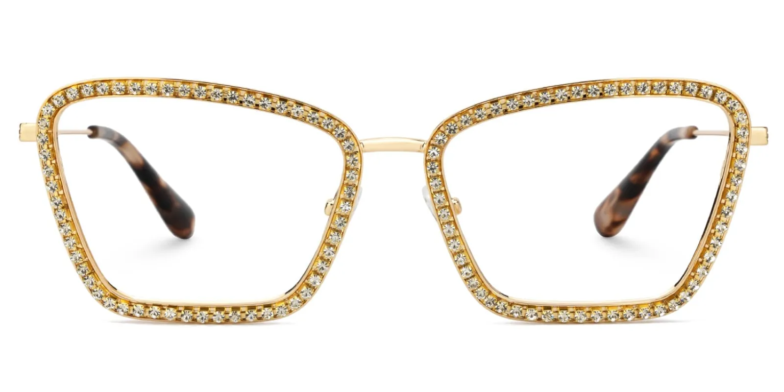 Feodora - Rectangle Gold Eyeglasses sold by Vooglam