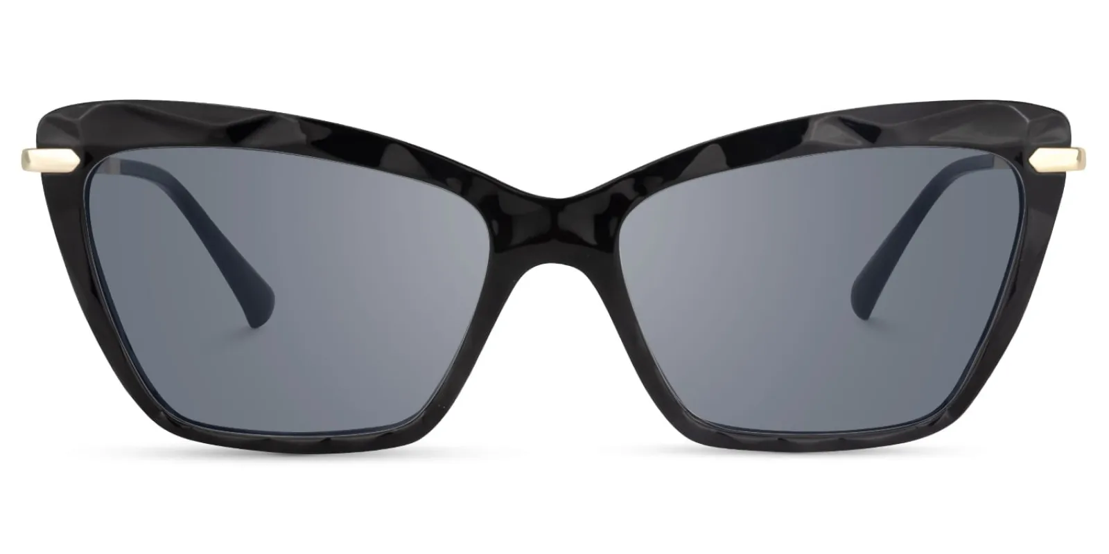 Annie - Elegant Black Rectangle Frame Sunglasses made by Vooglam