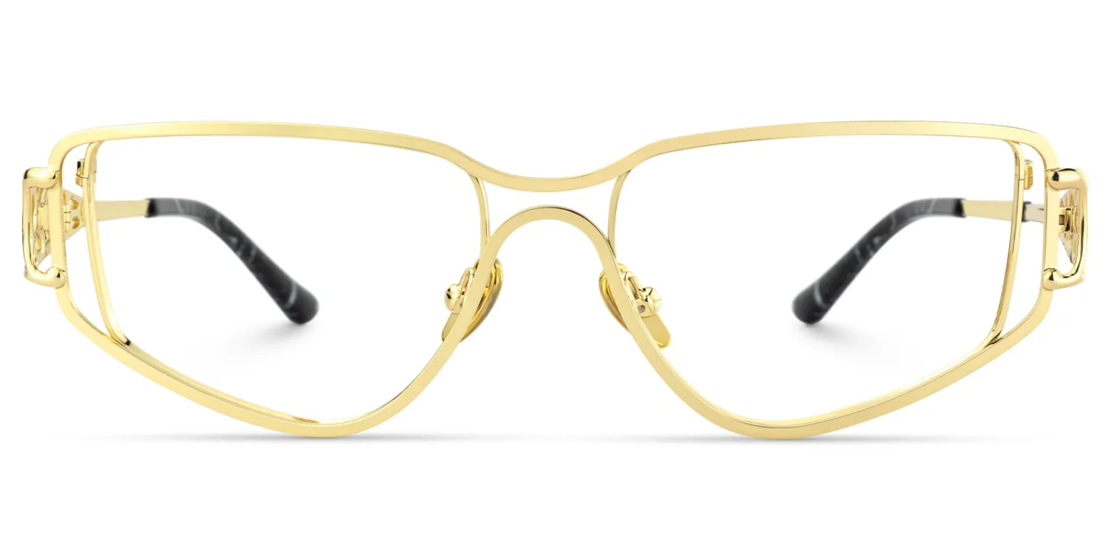 Sakina - Geometric Gold Eyeglasses sold by Vooglam
