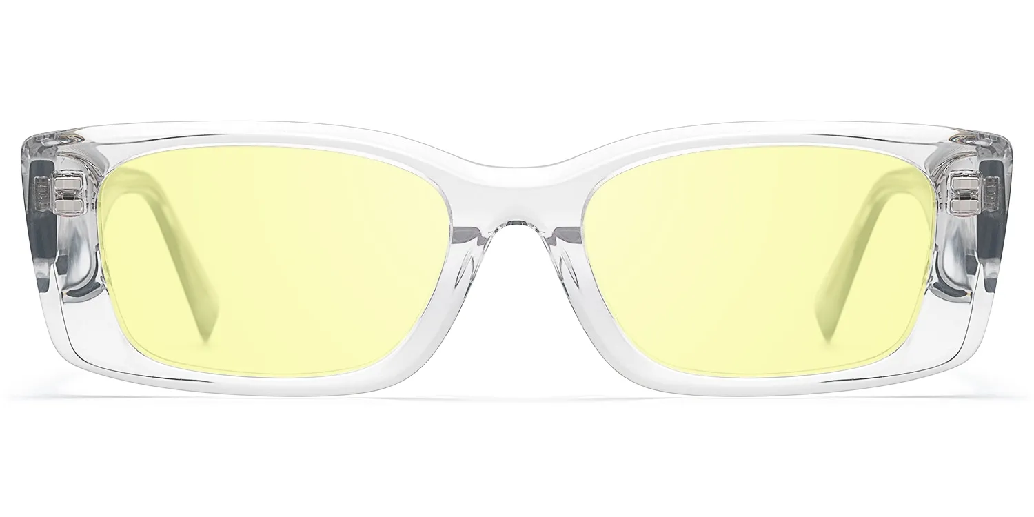 Horizon - Rectangle Crystal Sunglasses sold by Vooglam
