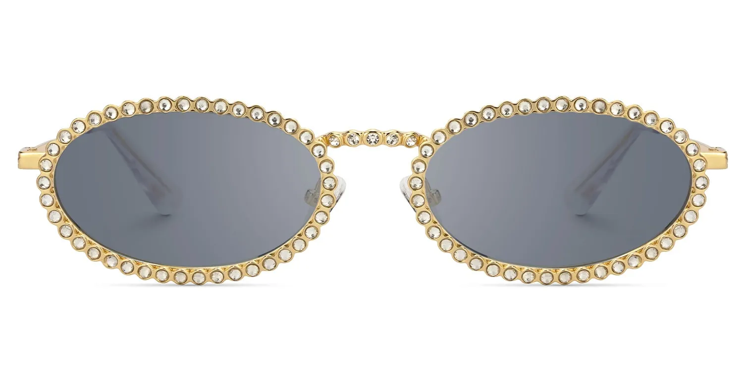 Fergie - Oval Gold Sunglasses sold by Vooglam product image thumbnail 2