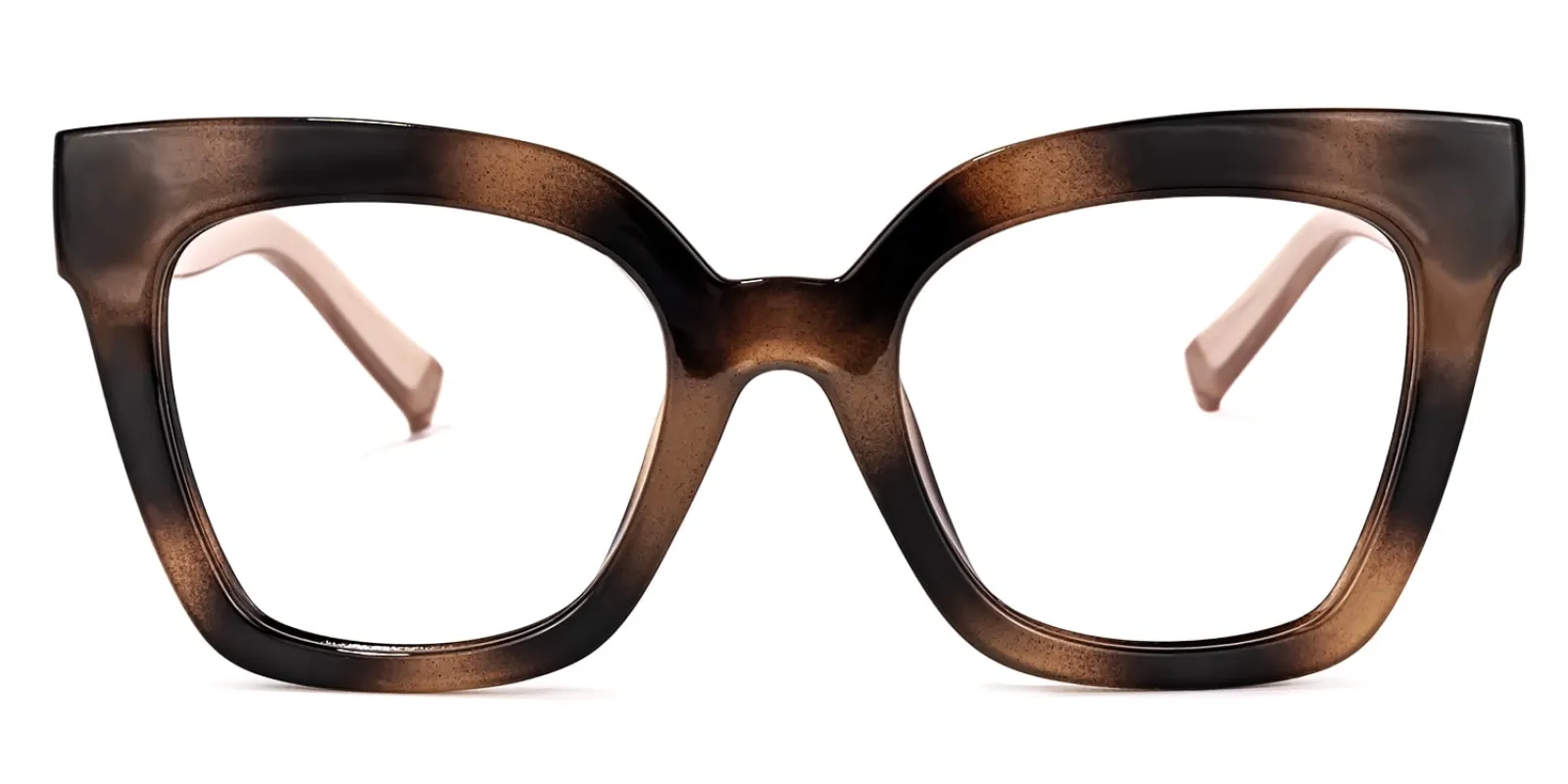 Naila - Bold Square Tortoise Pattern Eyeglasses sold by Vooglam