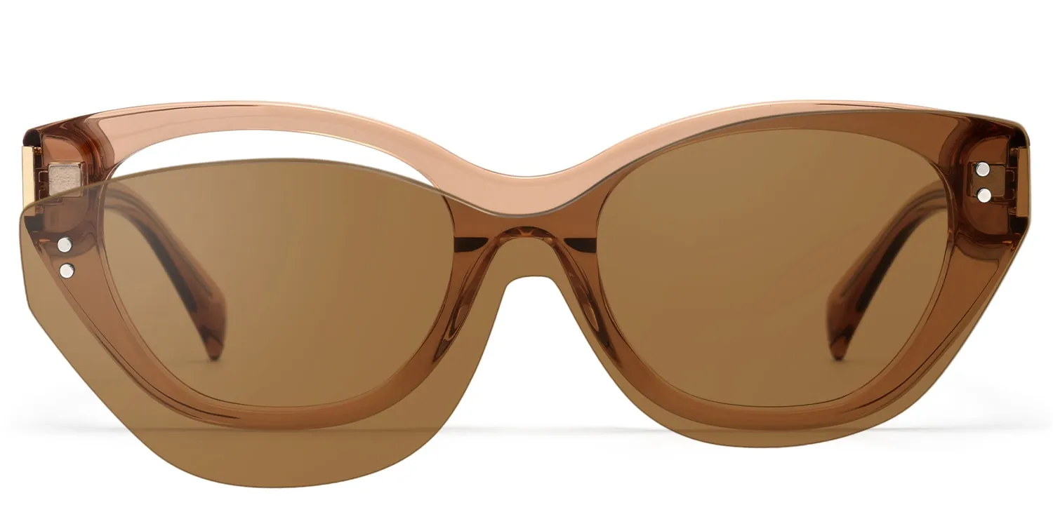 Cicely - Champagne Cat Eye Sunglasses sold by Vooglam