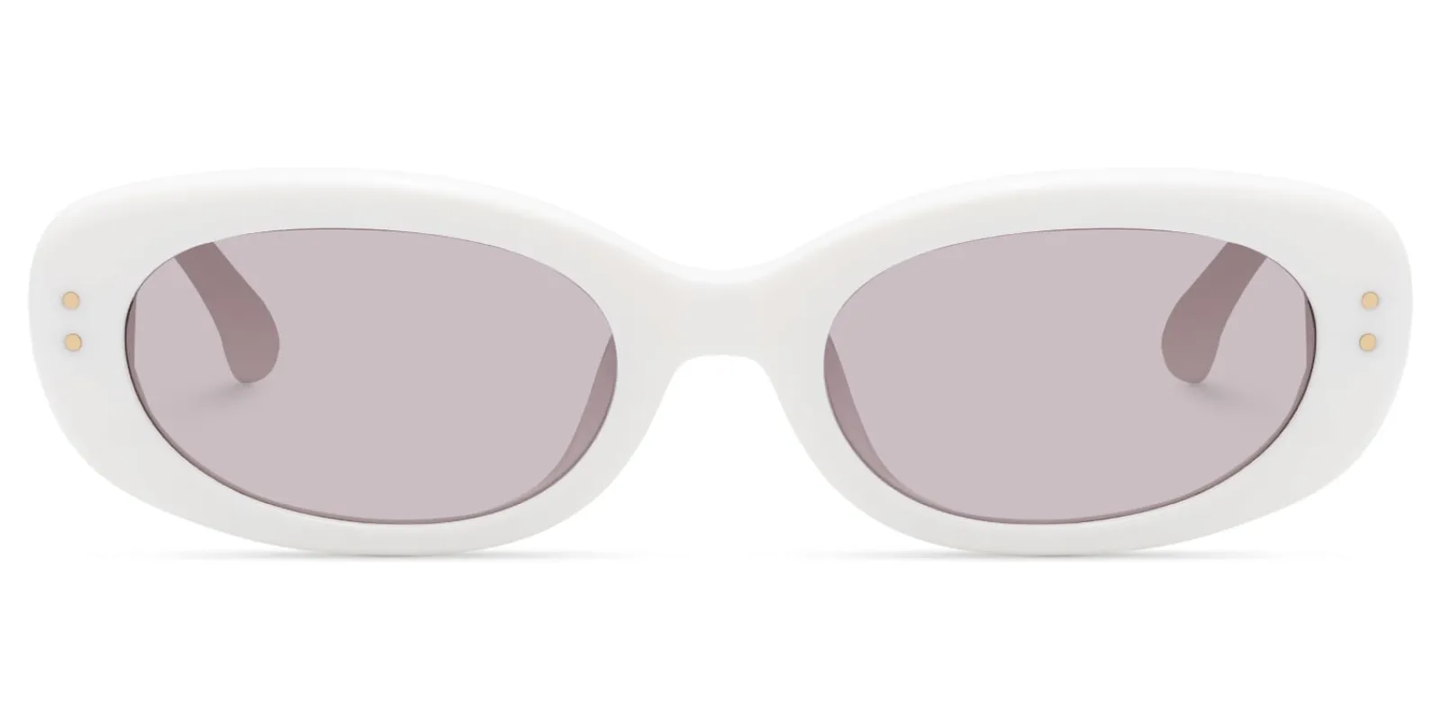 TADA - Oval White Sunglasses sold by Vooglam