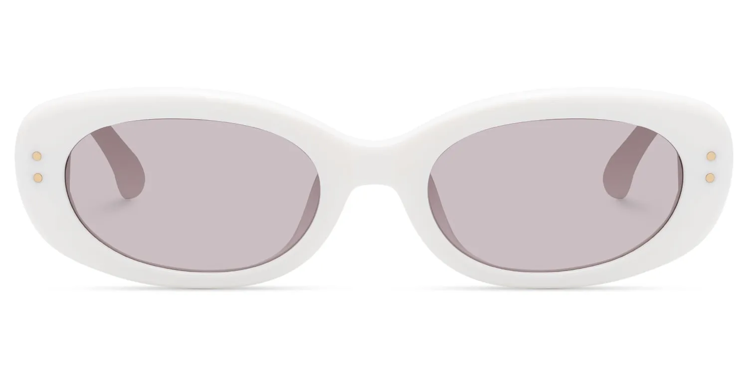 TADA - Oval White Sunglasses sold by Vooglam product image thumbnail 2