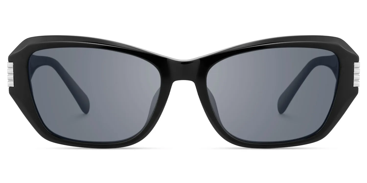 Flicker - Geometric Black Sunglasses sold by Vooglam