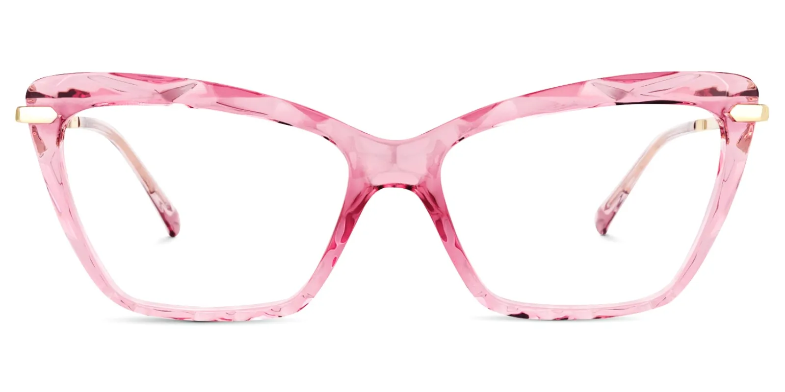 Annie - Bold Rectangle Pink Frame Eyeglasses sold by Vooglam