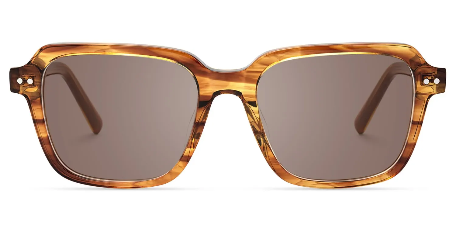 Jafaru - Rectangle Tortoise Sunglasses sold by Vooglam