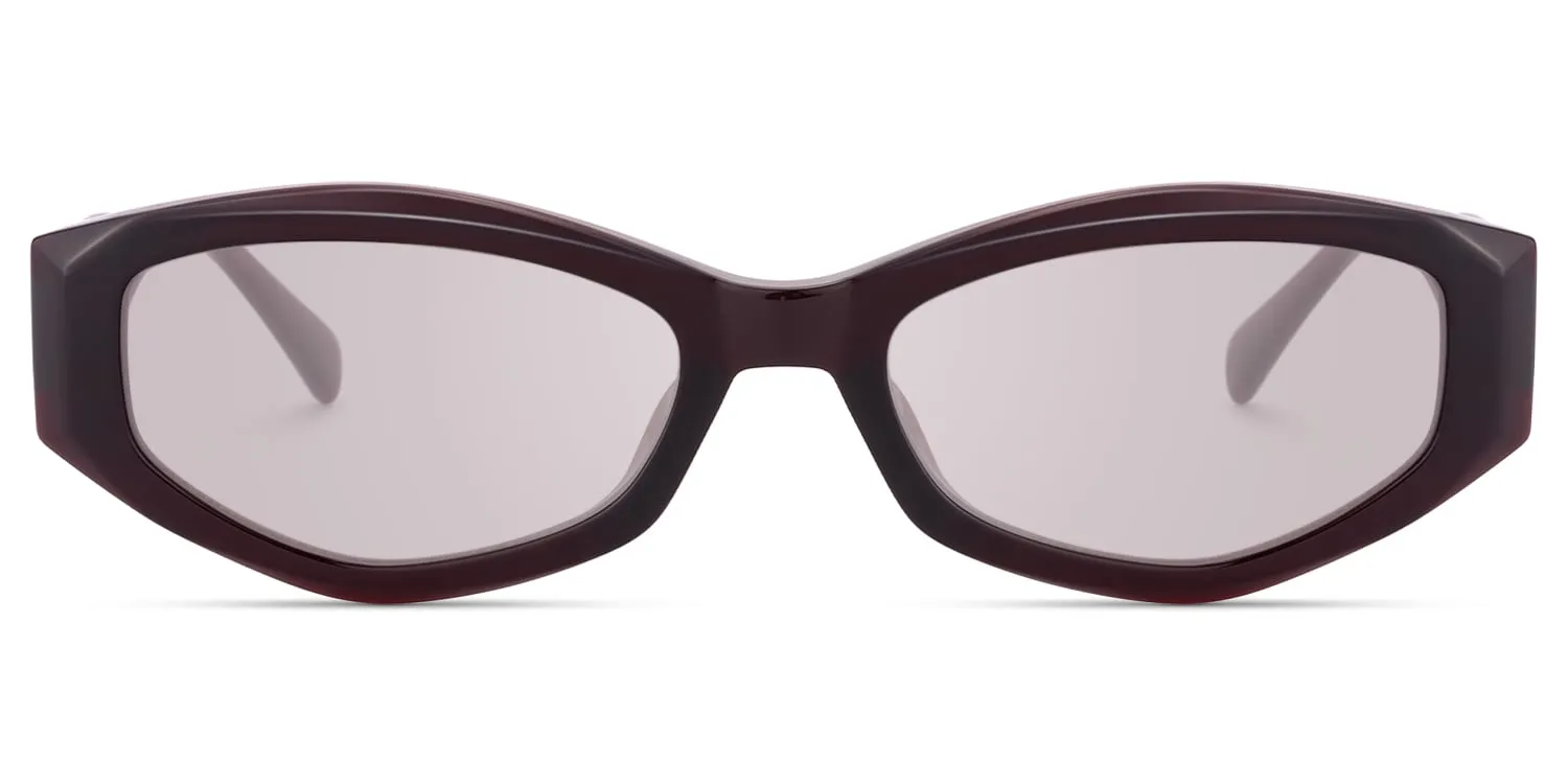Vesper - Geometric Red Sunglasses sold by Vooglam