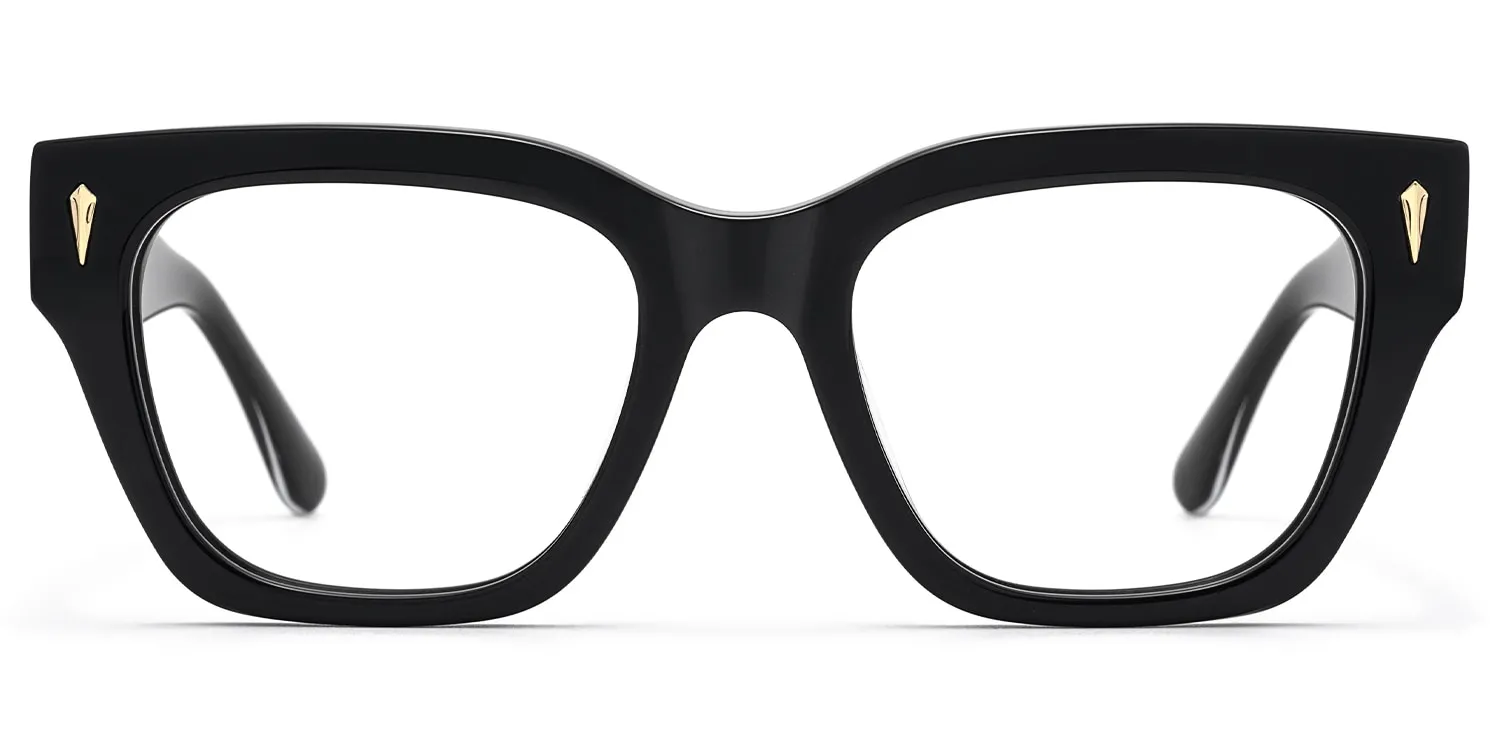 Asante - Square Black Eyeglasses sold by Vooglam