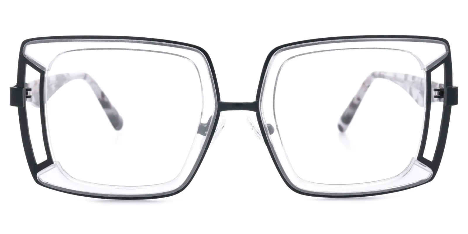 Electelm - Square Black/Crystal Eyeglasses sold by Vooglam