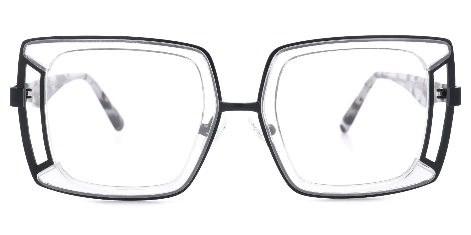 Electelm - Square Black/Crystal Eyeglasses sold by Vooglam product image thumbnail 2