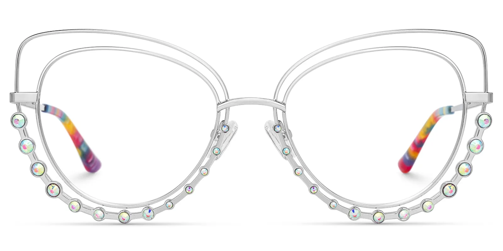 Odilia - Cat Eye Silver Eyeglasses sold by Vooglam