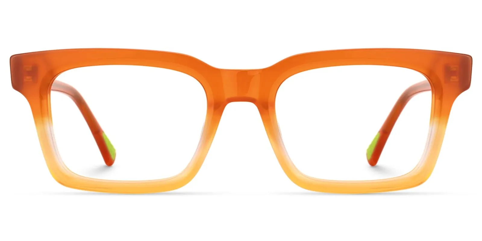 Vivienne - Rectangle Orange Eyeglasses sold by Vooglam